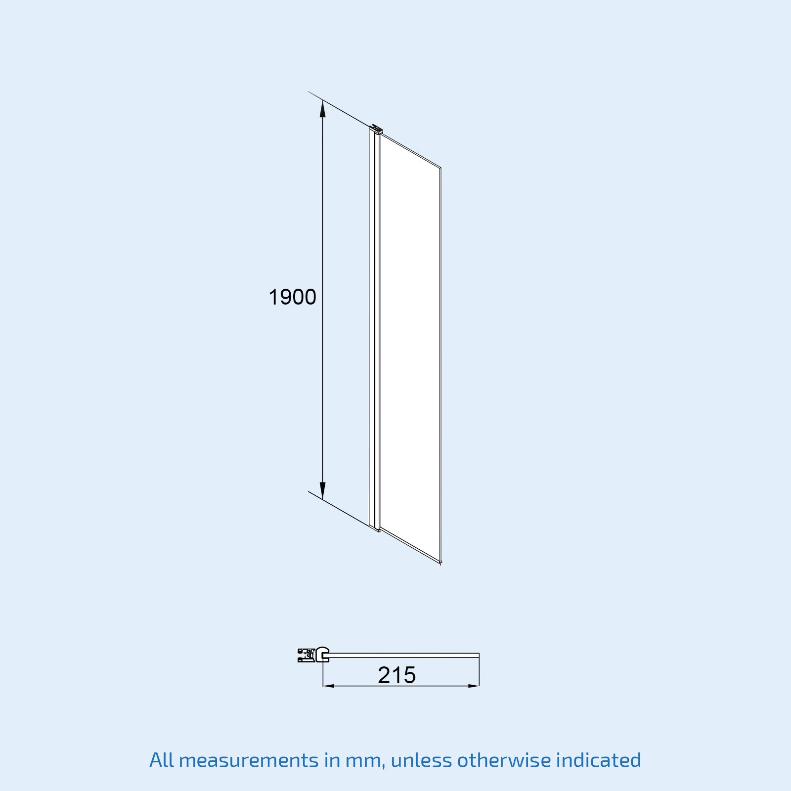 Stanley 800mm Black Grid Framed Walk-In Shower Enclosure & Fixed Flipper Panel