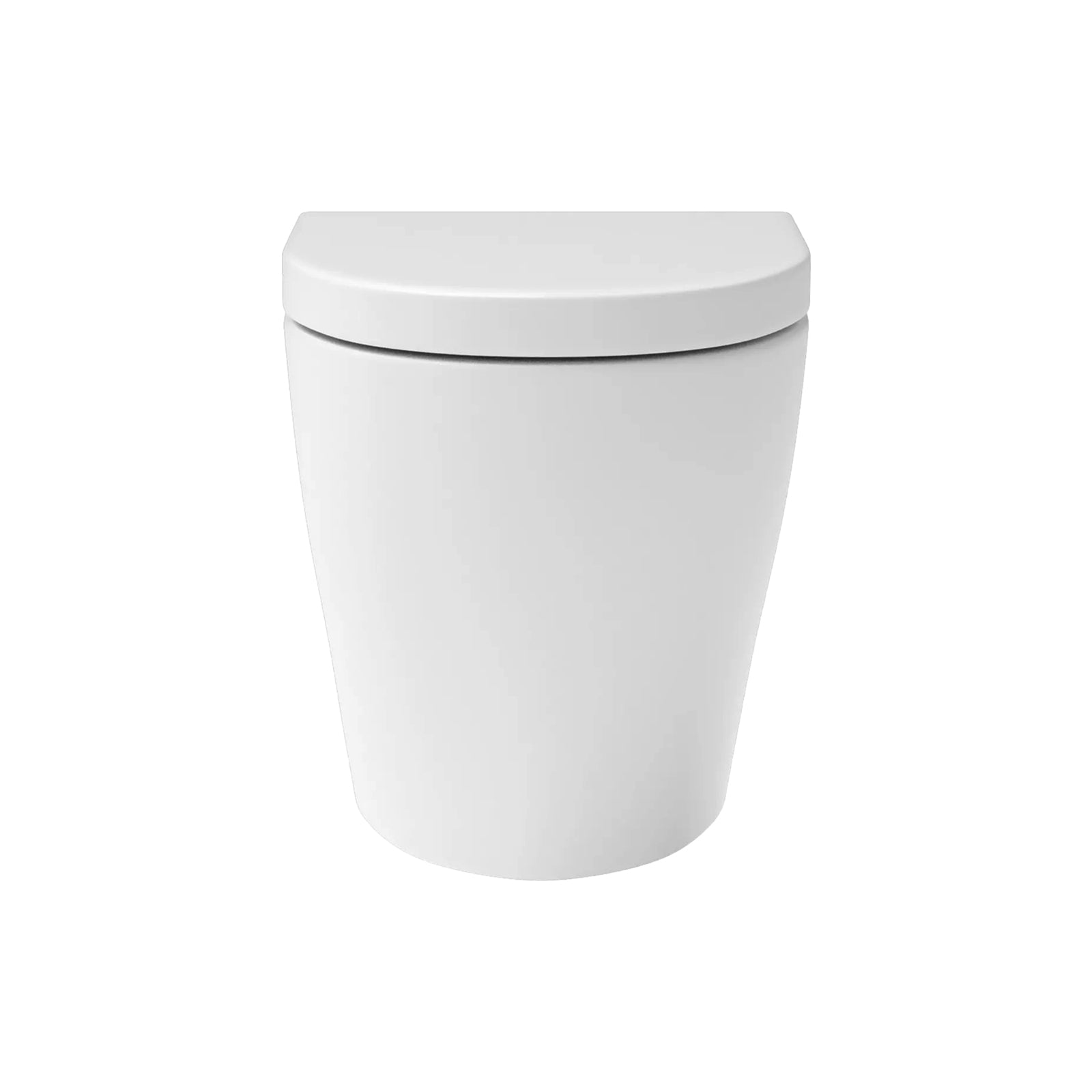 Challis Round Rimless Back To Wall Toilet Pan with Soft Close Seat
