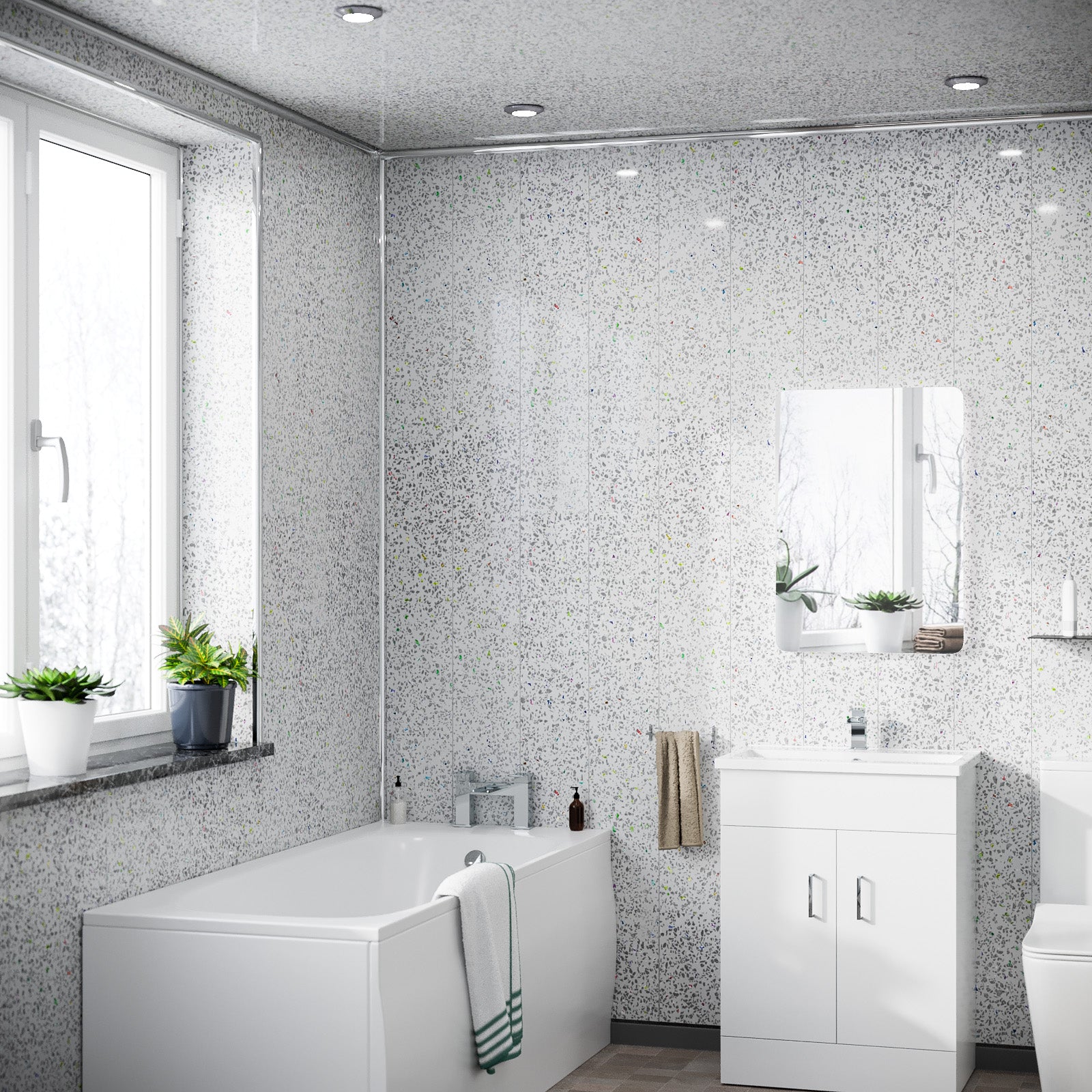 PVC Panel Grey Galaxy 250mm x 2700mm x 5mm (Pack Of 4)