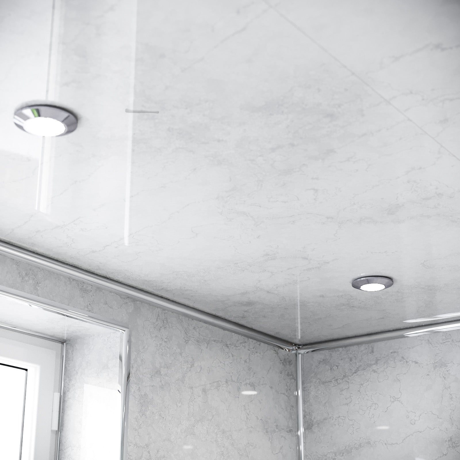 PVC Panel Grey Marble 250mm X 2700mm X 5mm (Pack Of 4)