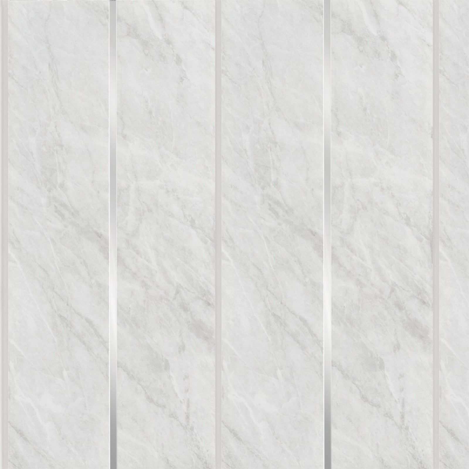 PVC Panel Grey Marble Silver 2700mm x 200mm x 6mm Pack Of 4