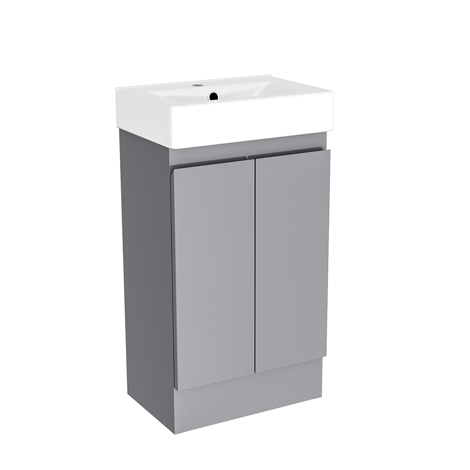 Hinckley 450mm Freestanding Basin Vanity Unit 2 doors Steel grey Flat Pack