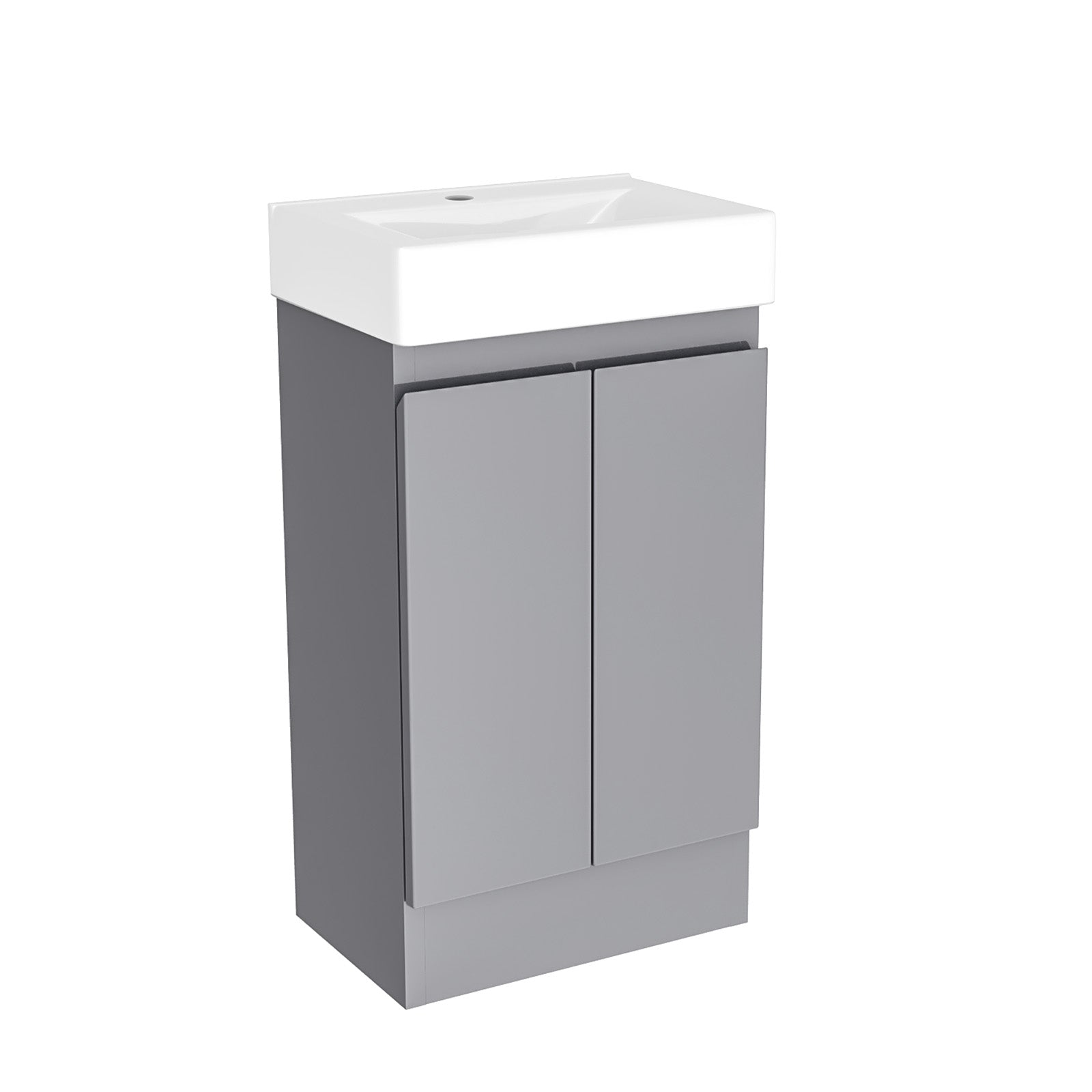 Nanuya 450mm Freestanding 2 doors Basin Vanity Unit  Steel Grey Flat Pack