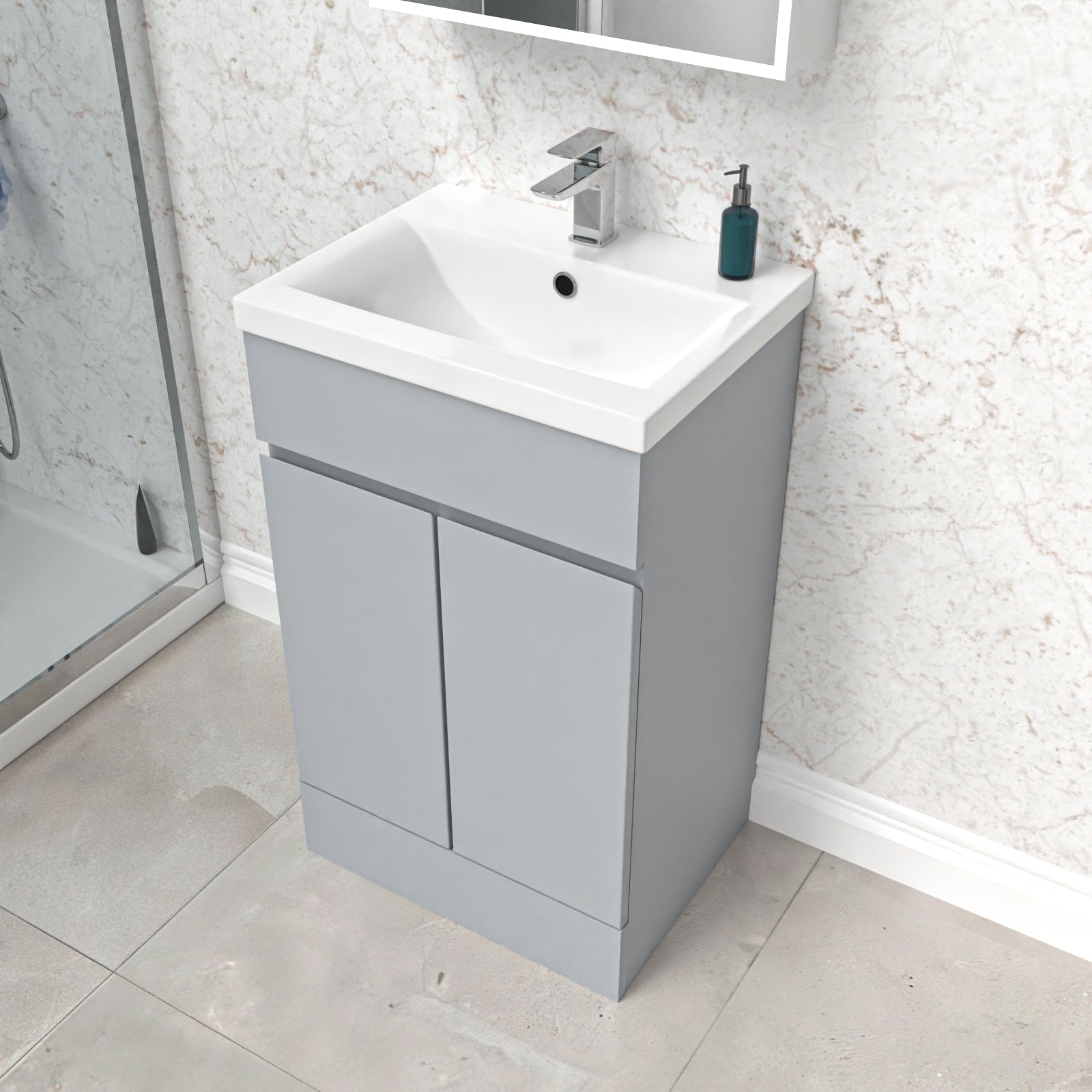 Alaska Matte Grey 500 mm Freestanding Basin Vanity Unit