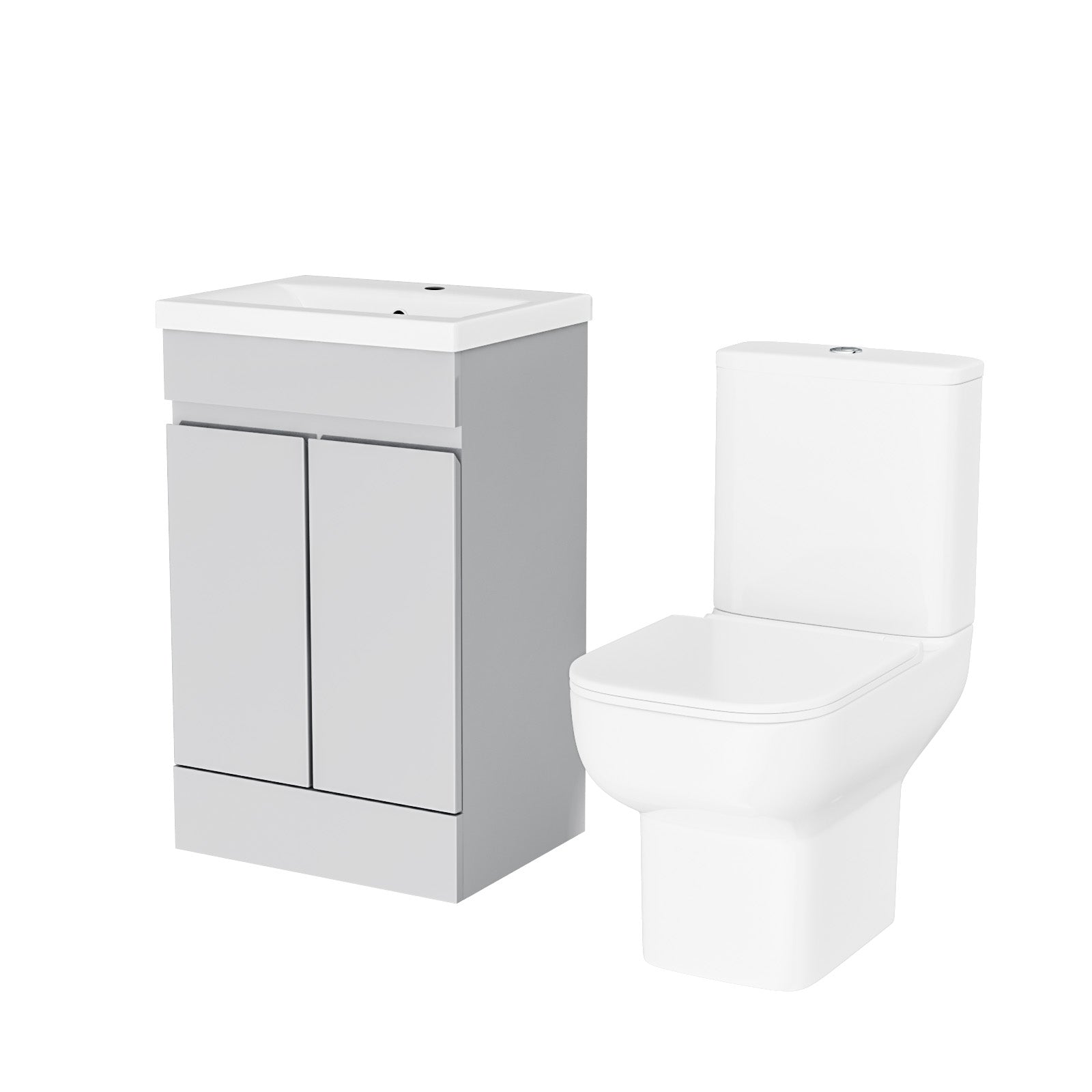 Alaska 500mm Matte Grey Basin Vanity Unit & Close Coupled Toilet