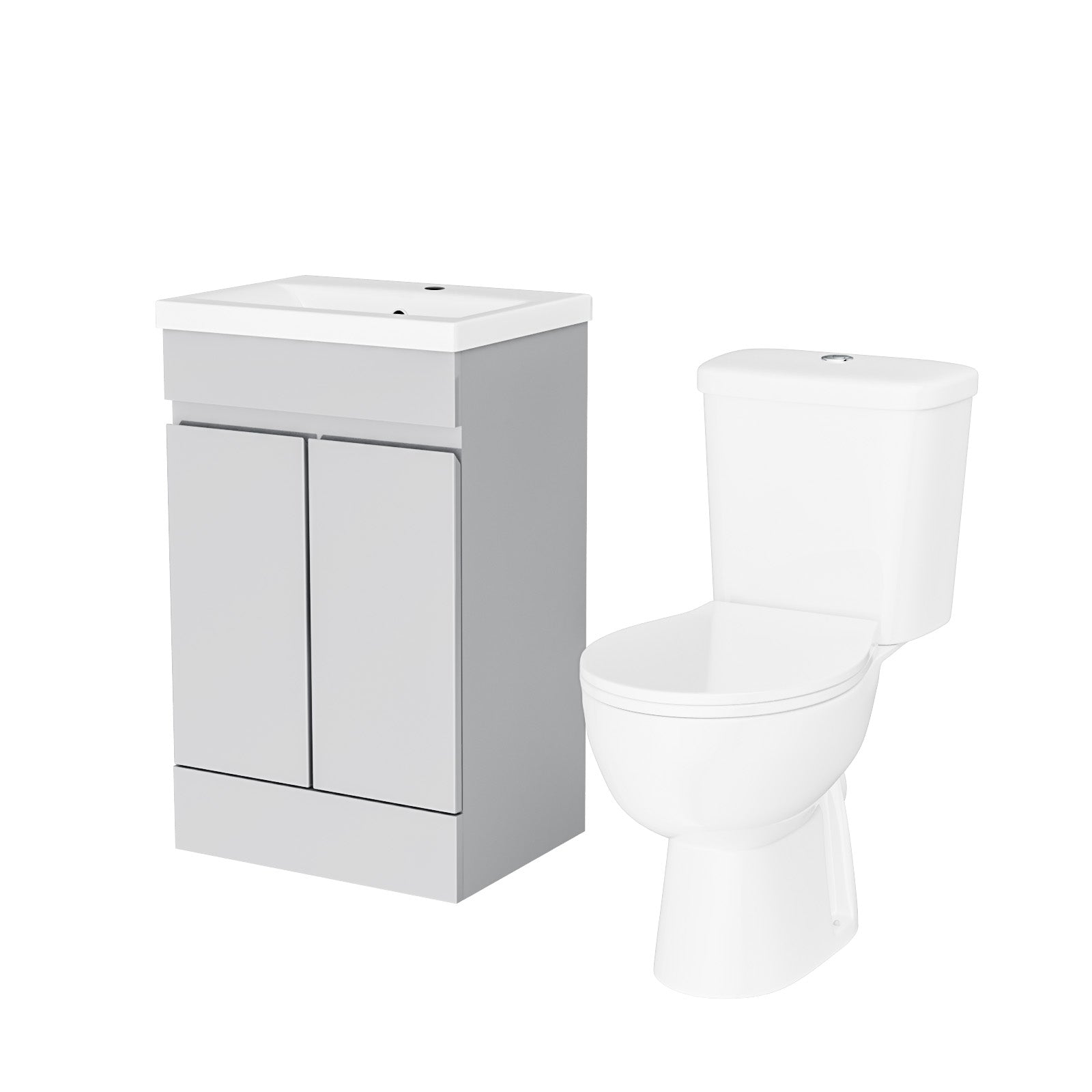 Alaska Matte Grey 500mm Basin Vanity & Close Coupled Toilet Set