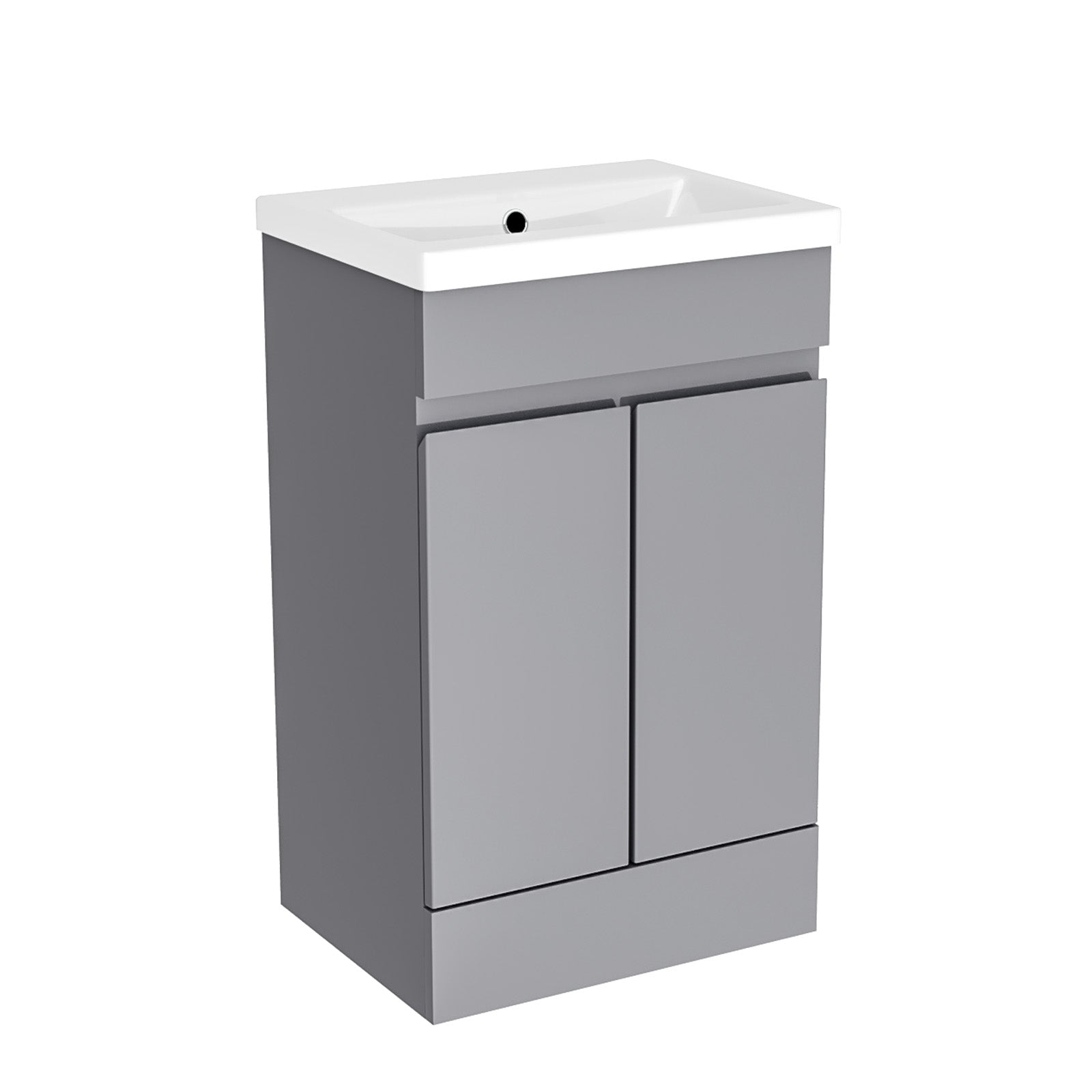 Hinckley 500mm Freestanding Basin Vanity Unit 2 doors Steel grey Flat Pack