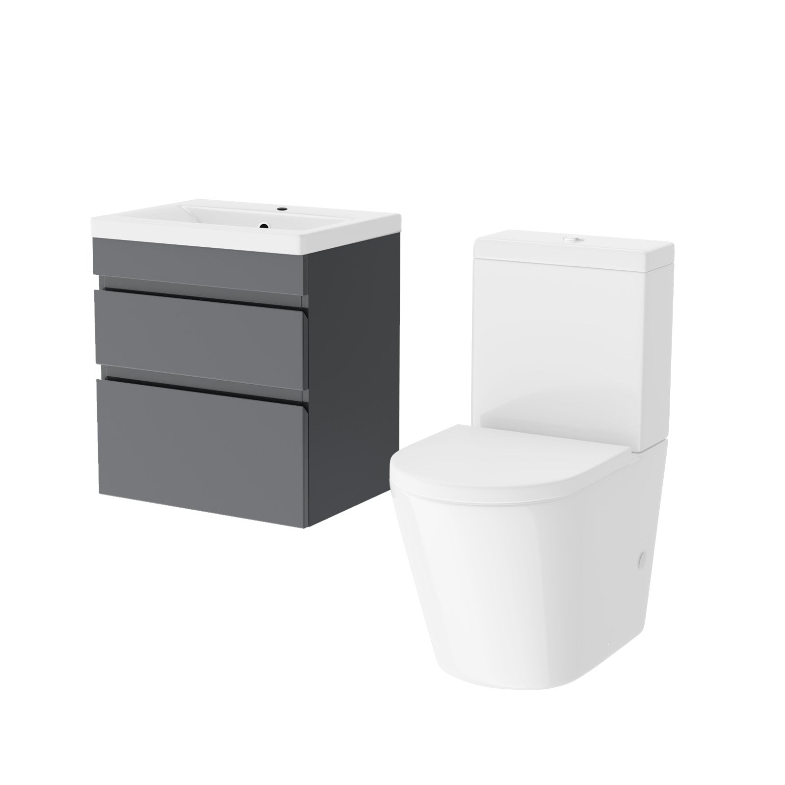 Alaska 500mm Wall Hung Basin 2 Drawers Handless with basin & Toilet