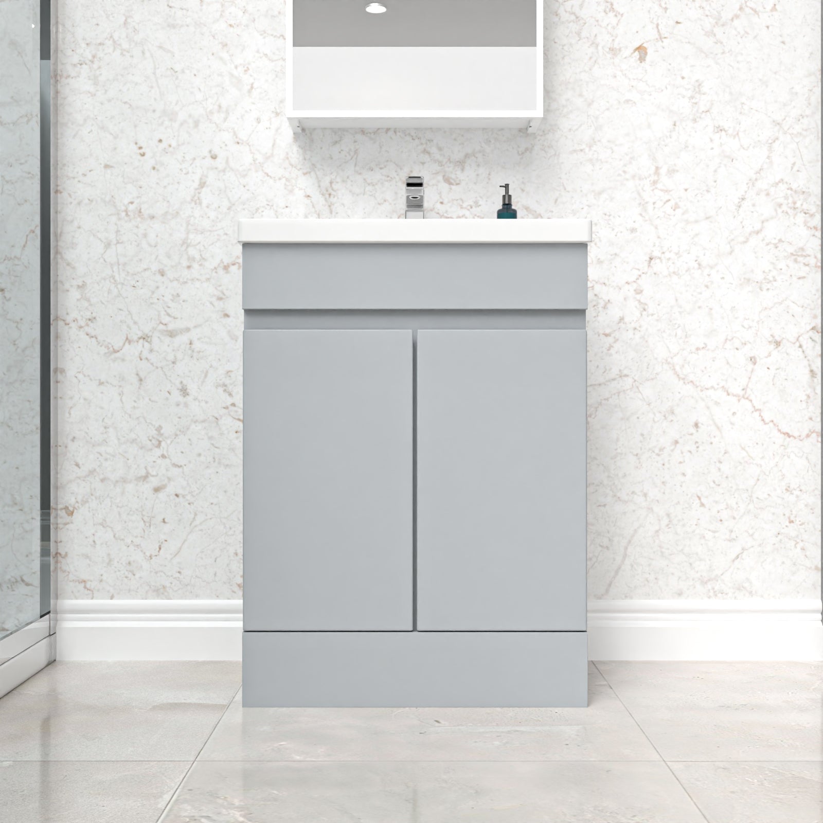 Alaska Matte Grey 600 mm Freestanding Basin Vanity Unit