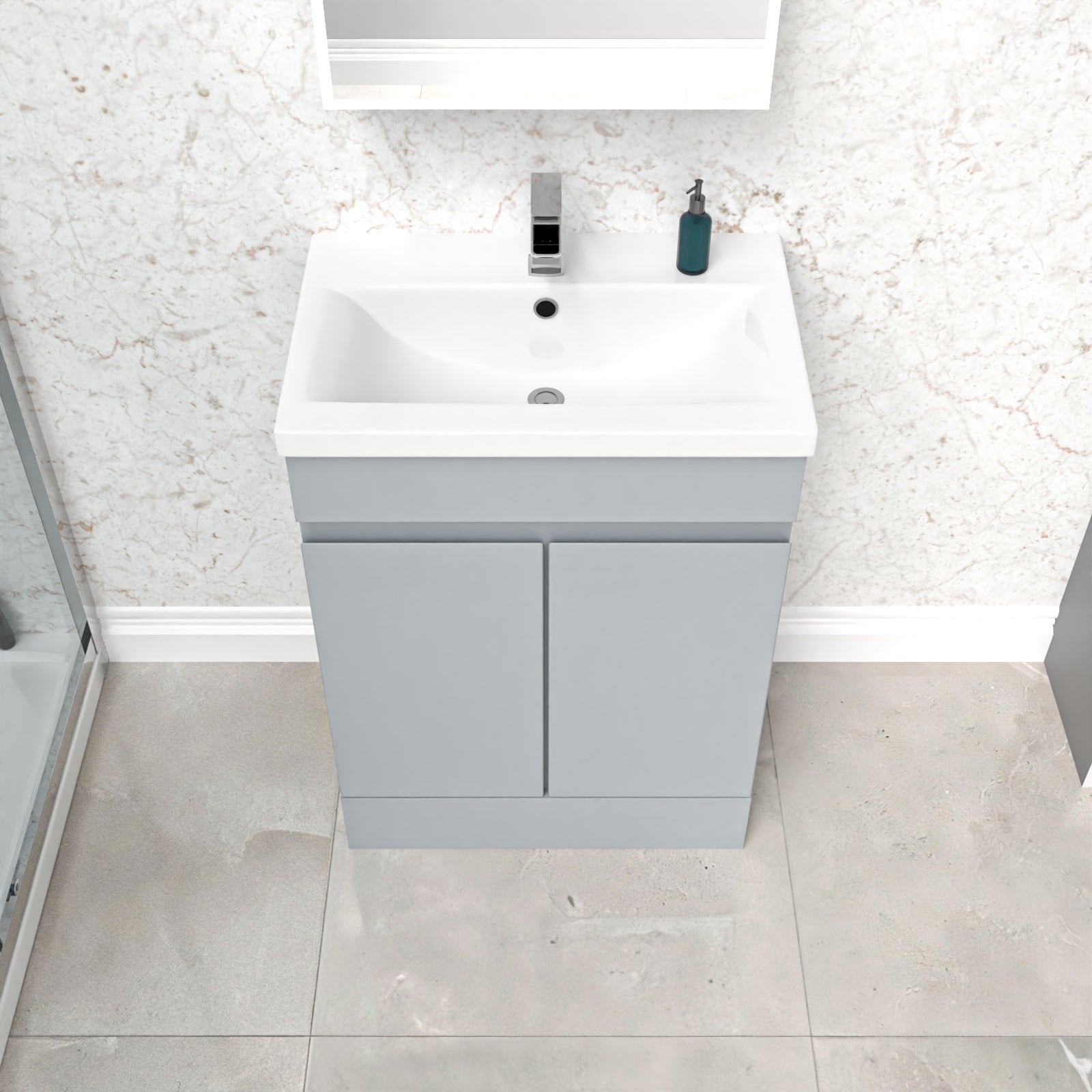 Alaska Matte Grey 600 mm Freestanding Basin Vanity Unit