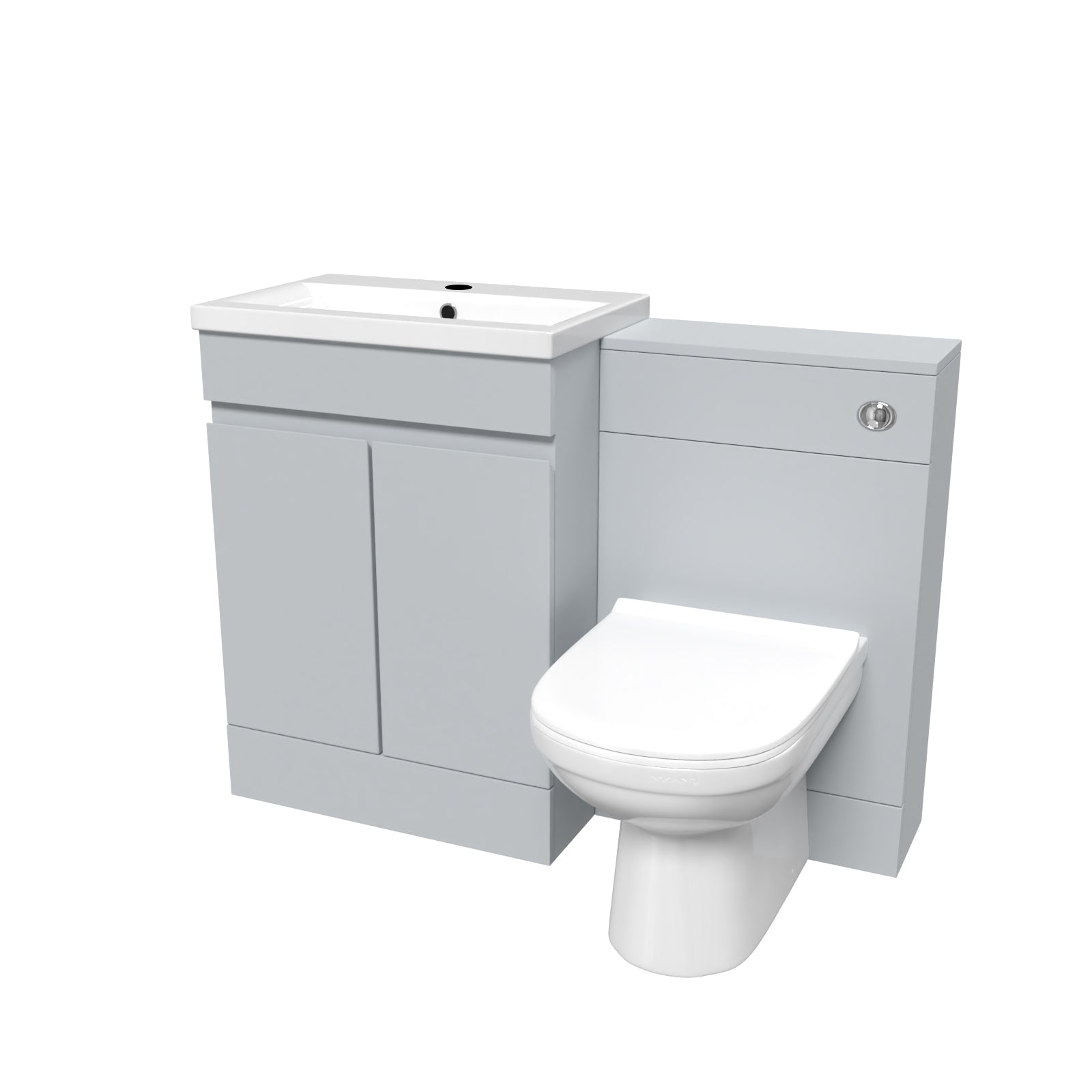 Alaska Matte Grey Freestanding 600mm Vanity Unit, WC Unit & BTW Toilet
