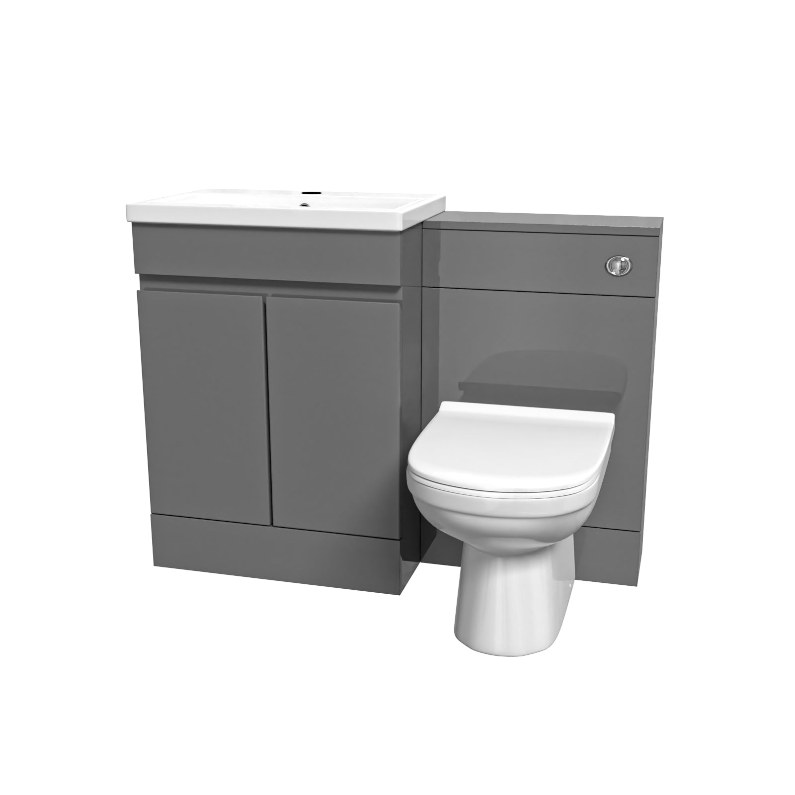 Alaska Grey Floorstanding 600mm Vanity Unit with WC Unit & BTW Toilet
