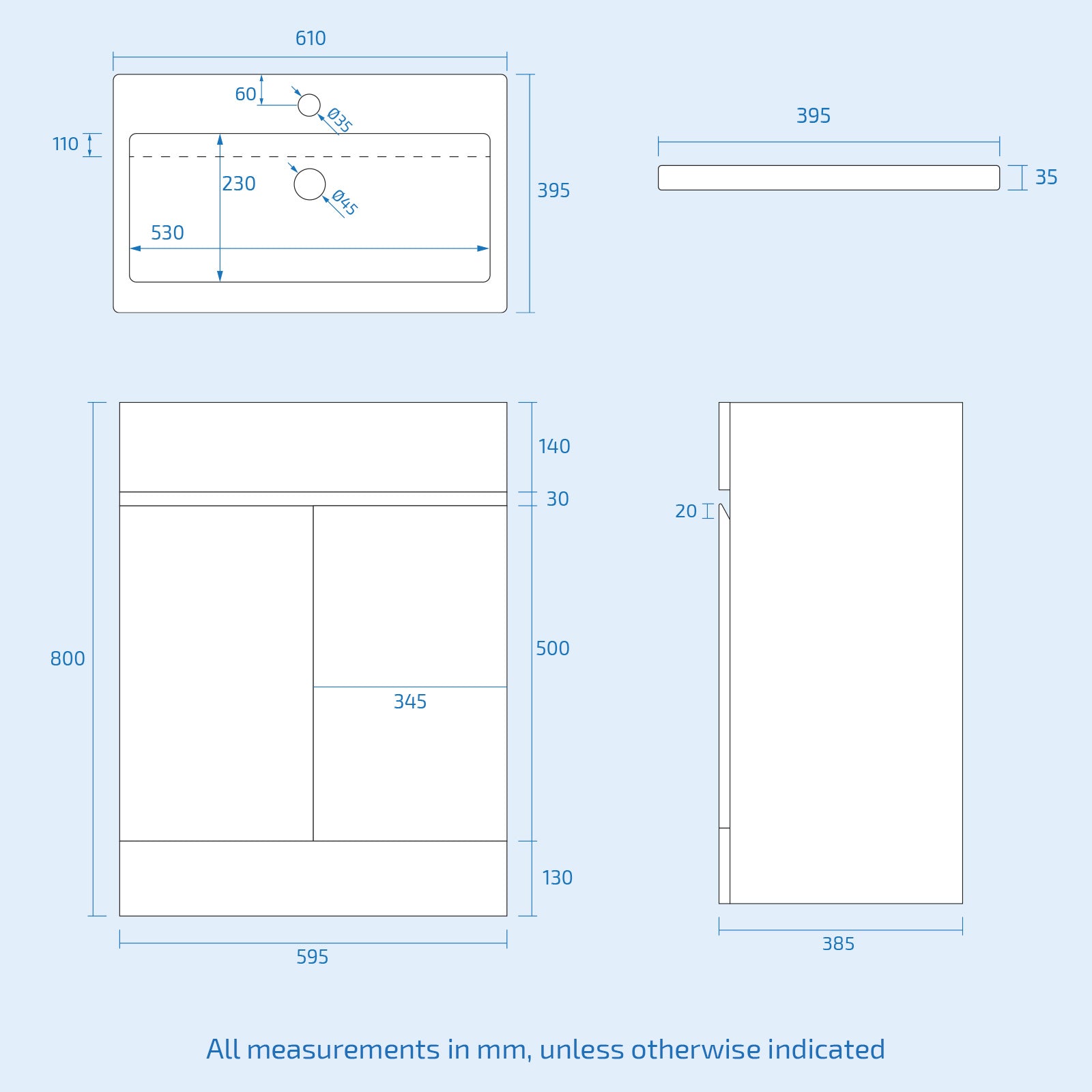 Alaska Flat Pack 600mm Gloss White Freestanding Basin Vanity & Close Coupled Rimless Toilet Set