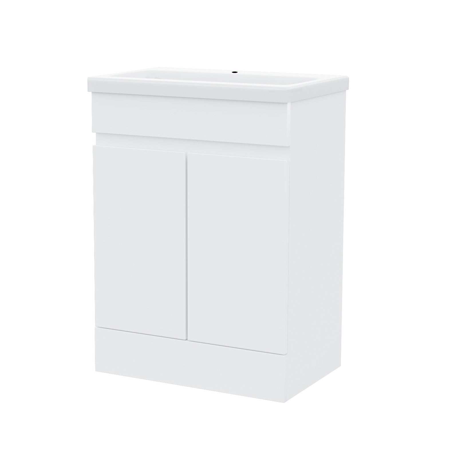 Alaska White 600mm PVC Freestanding Bathroom Basin Vanity Unit