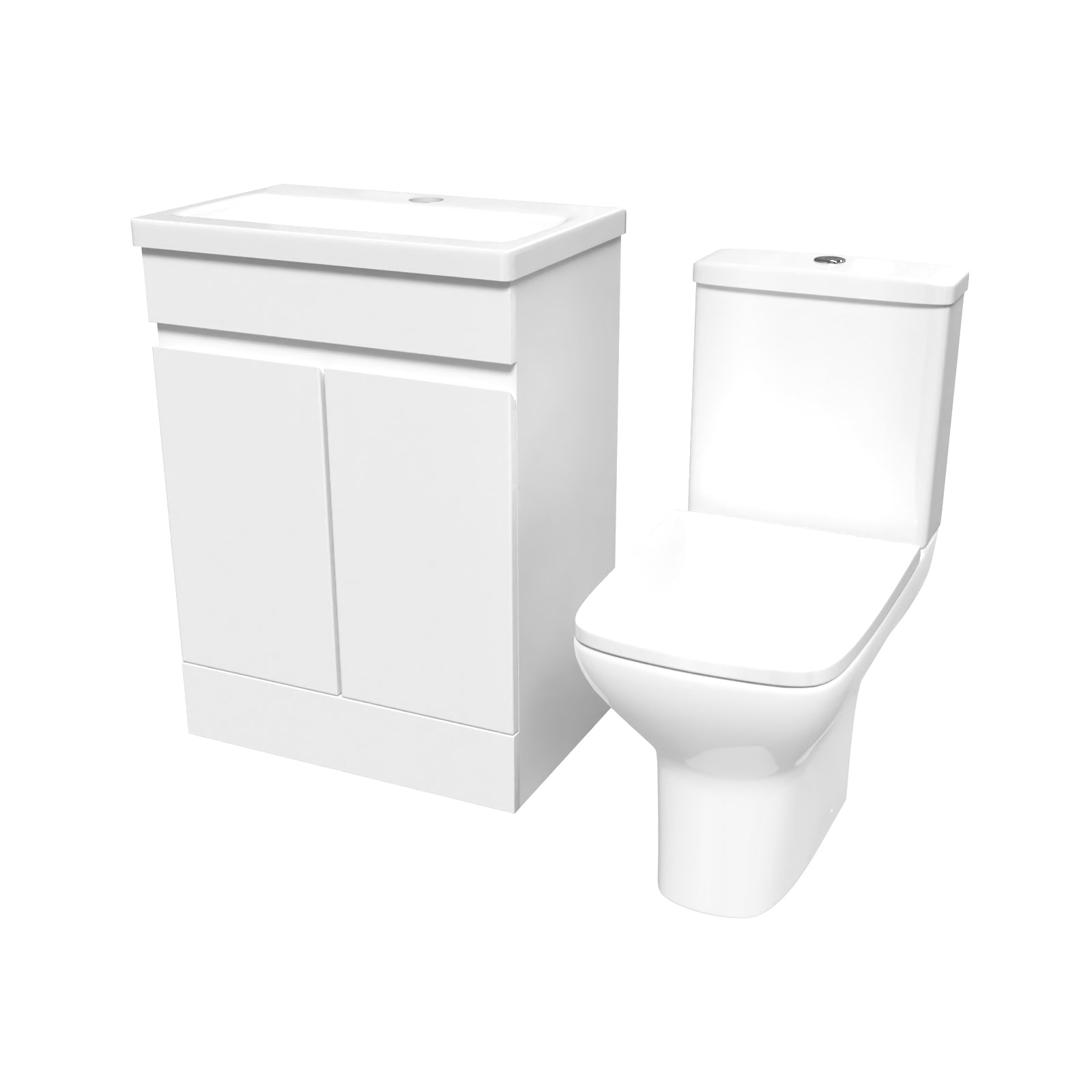 Alaska 600mm White Basin Vanity & Rimless Close Coupled toilet