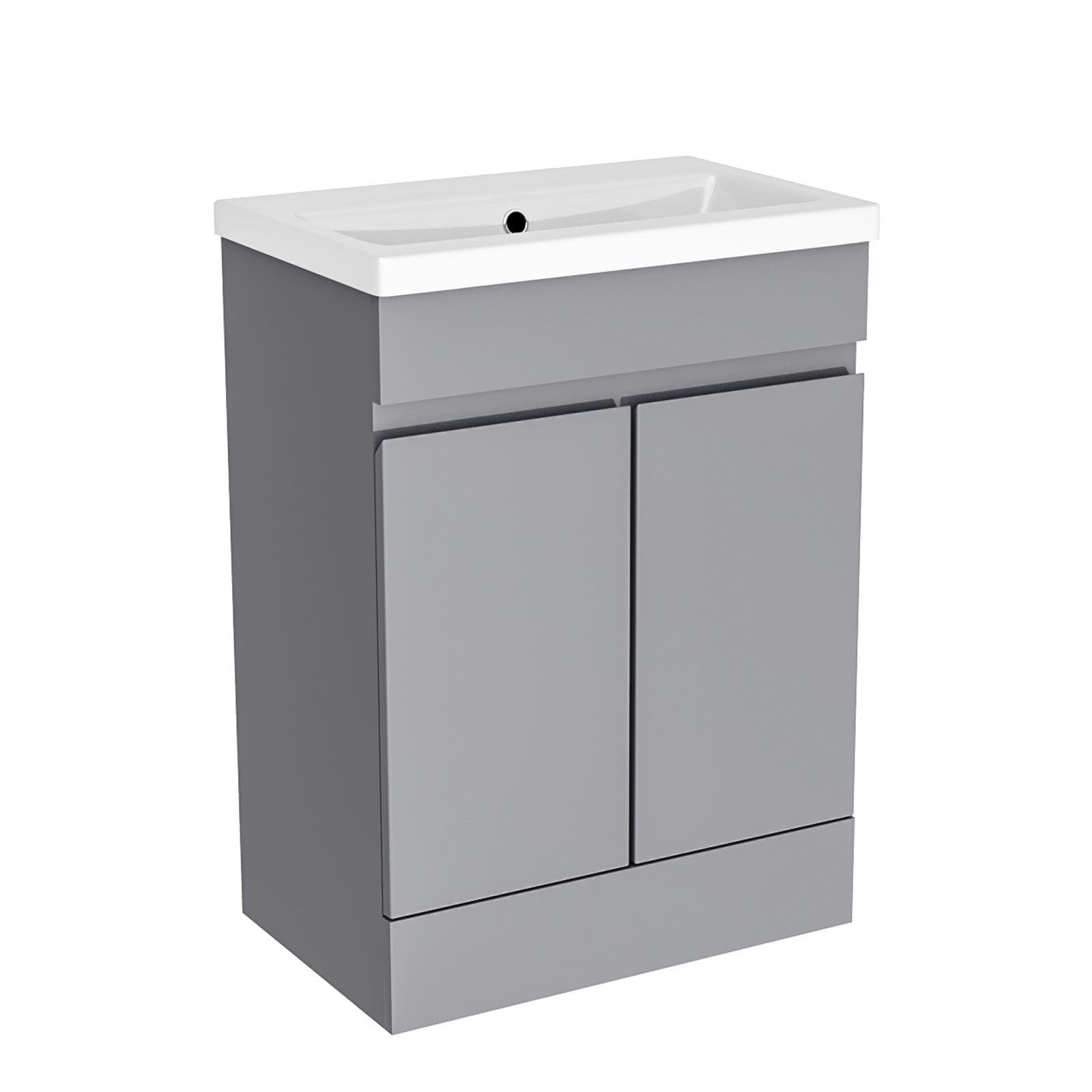 Hinckley 600mm Freestanding Basin Vanity Unit 2 doors Steel grey Flat Pack