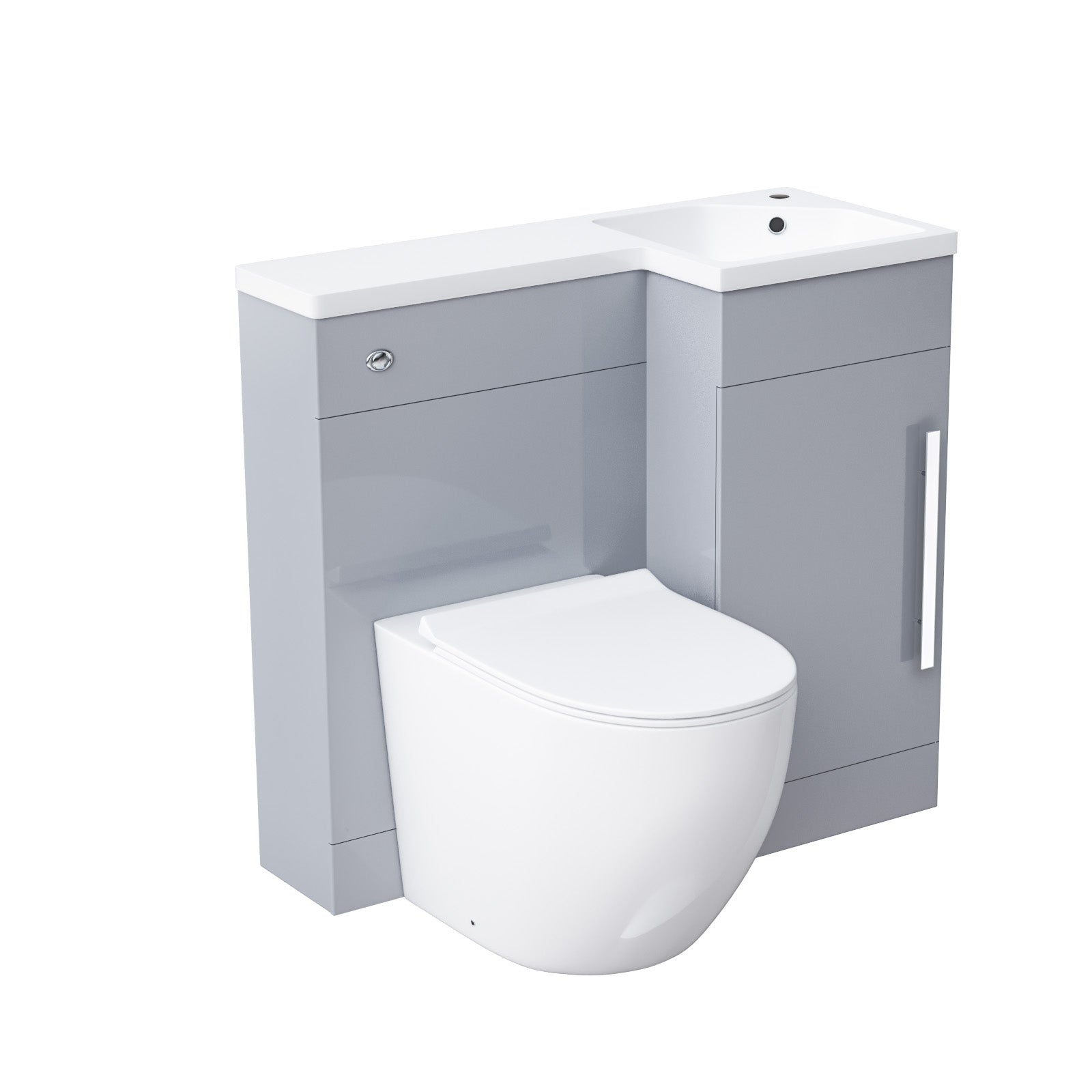 Jersey 900mm RH BTW Toilet, WC Unit & Resin Basin Grey