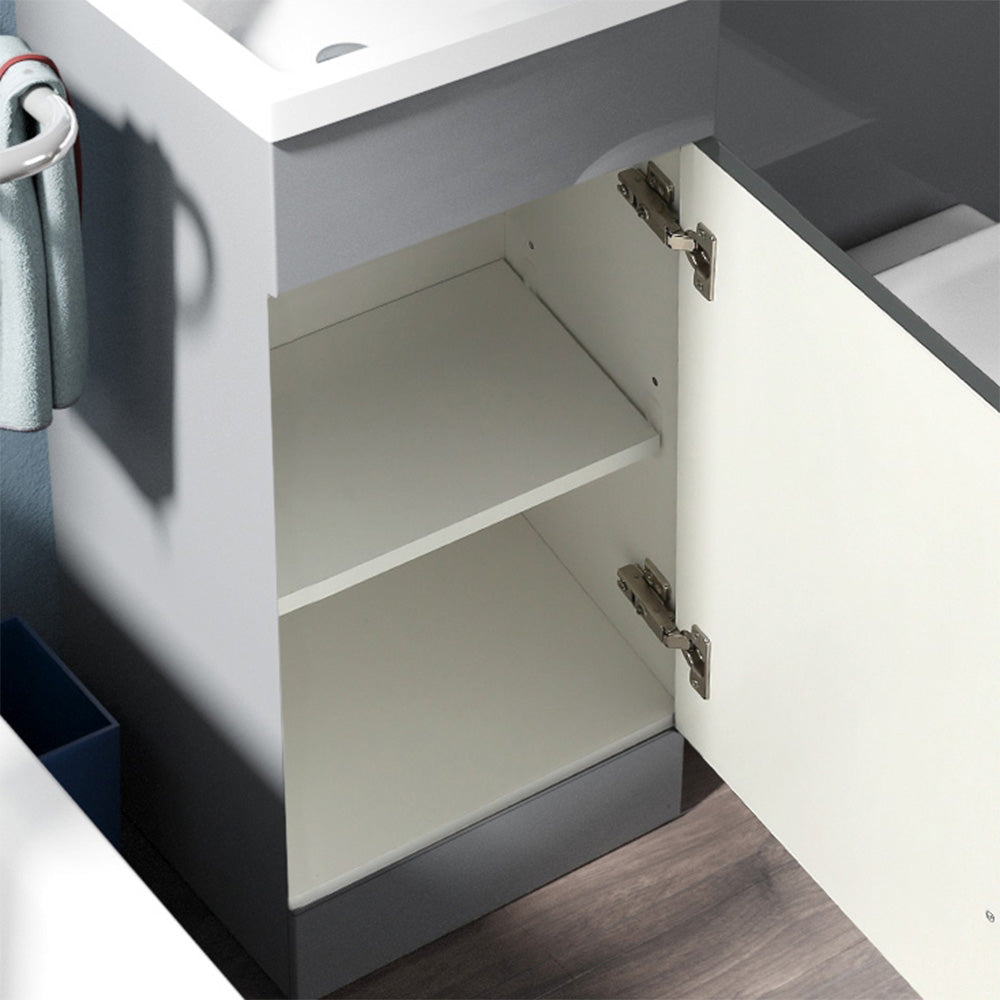 Jersey 900mm LH BTW Toilet, WC Unit & Resin Basin Grey