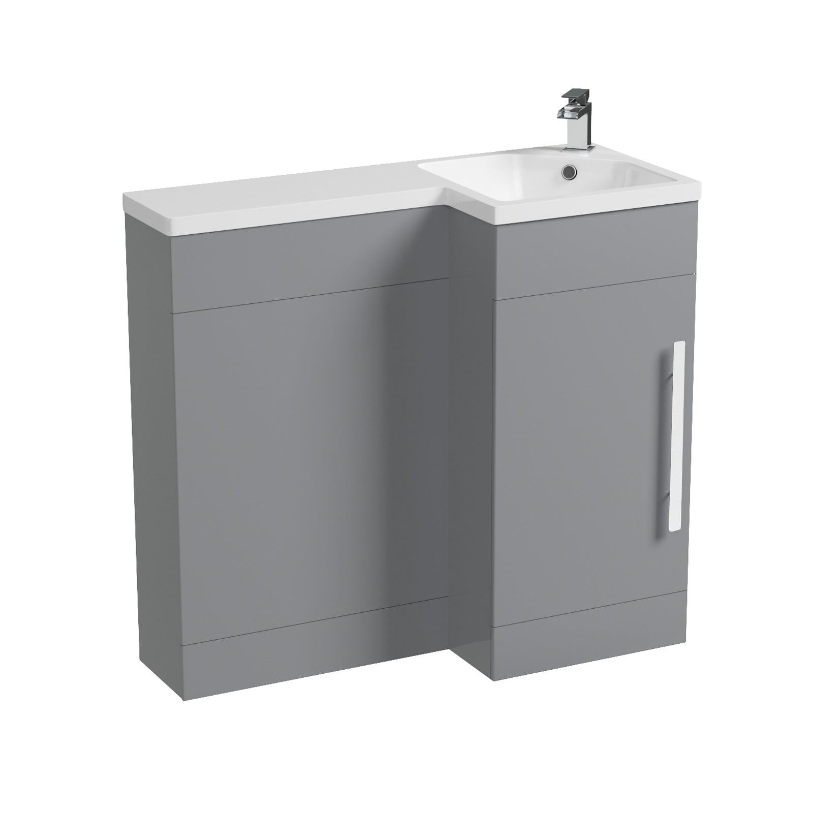 Jersey 900mm Right Hand Grey Basin Combination Vanity Unit