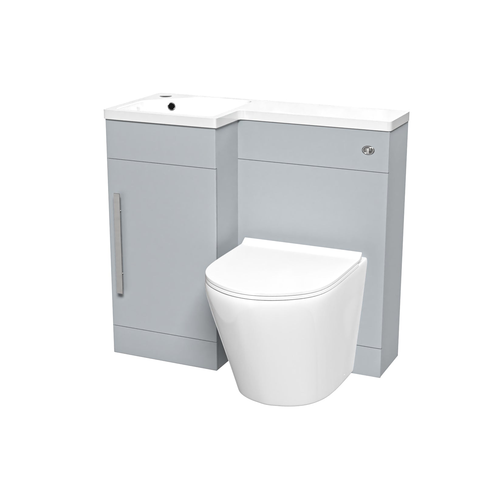 Alaska Matte Grey 900mm L-Shape Left Hand Vanity Unit & Toilet
