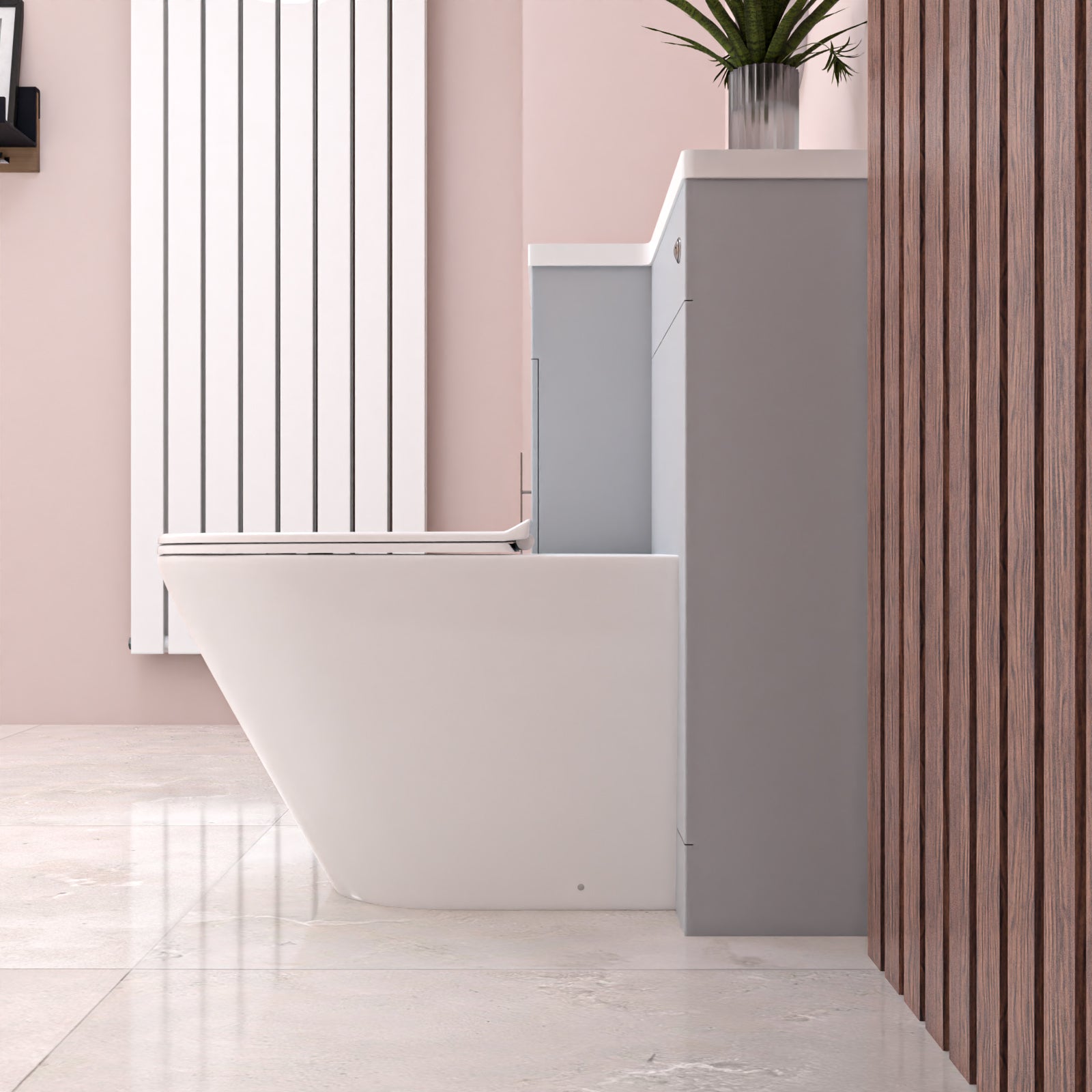 Alaska 900mm Matte Grey Left Hand WC Basin Vanity and Toilet Unit Flat Pack