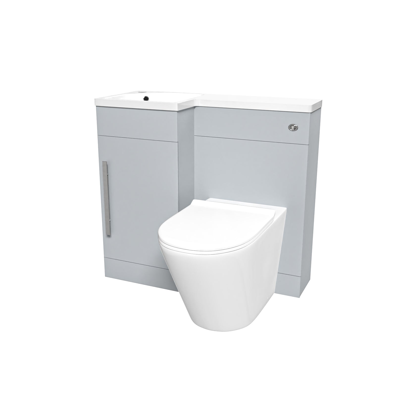 Alaska 900mm Matte Grey Left Hand WC Basin Vanity and Toilet Unit
