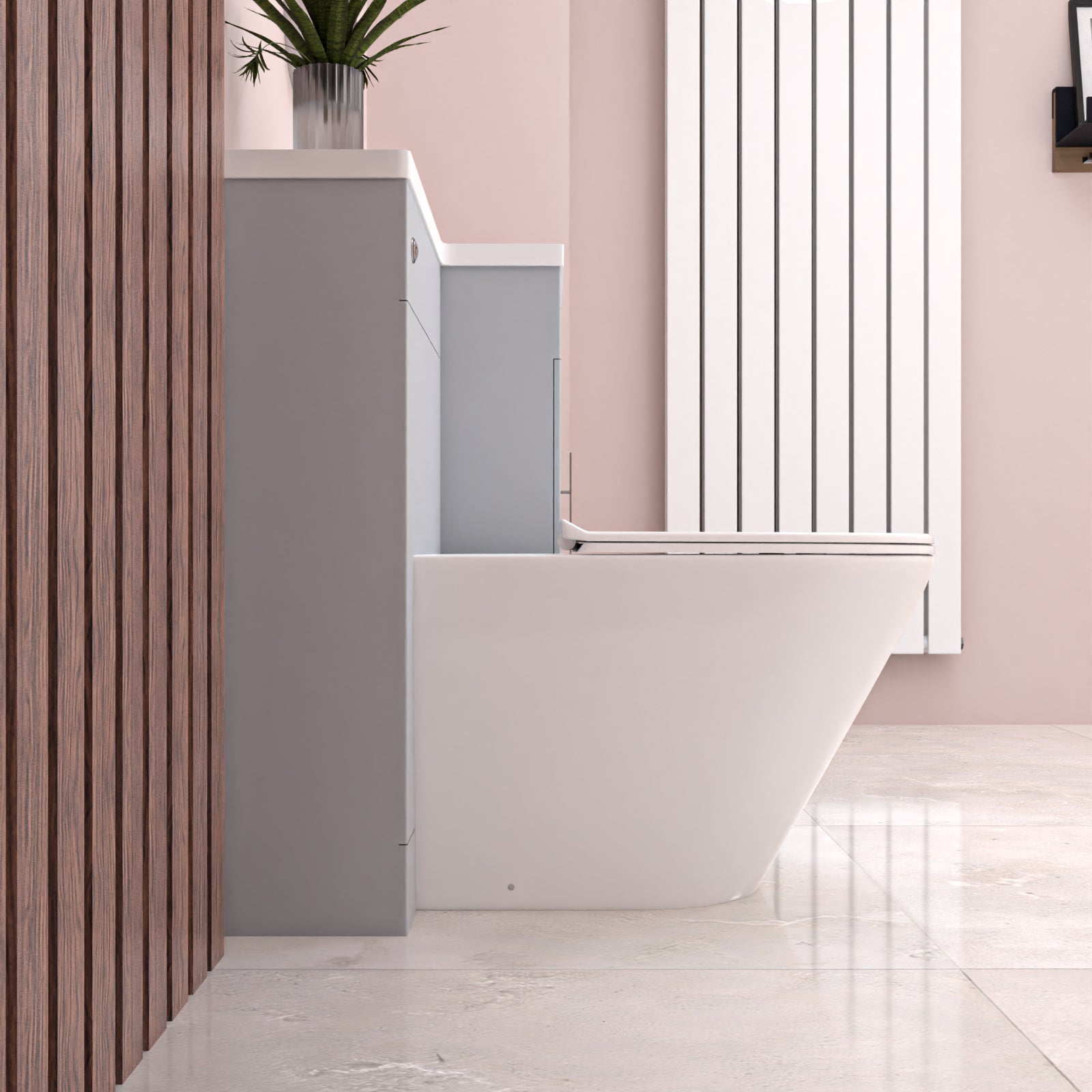 Alaska 900mm Matte Grey Right Hand WC Basin Vanity and Toilet Unit