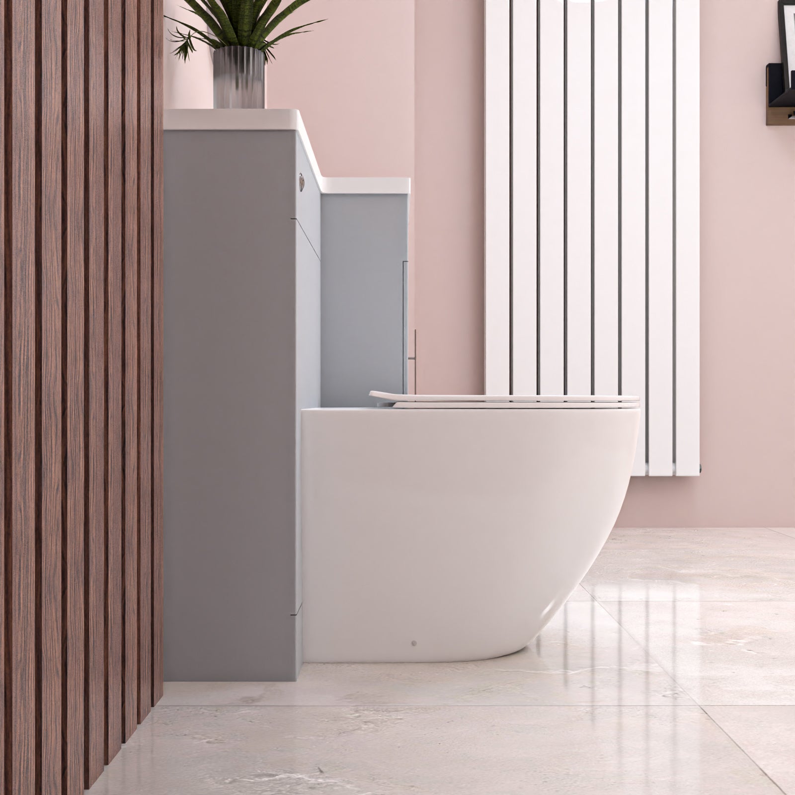 Alaska Matte Grey RH Vanity WC Unit with Resin Basin & BTW Toilet