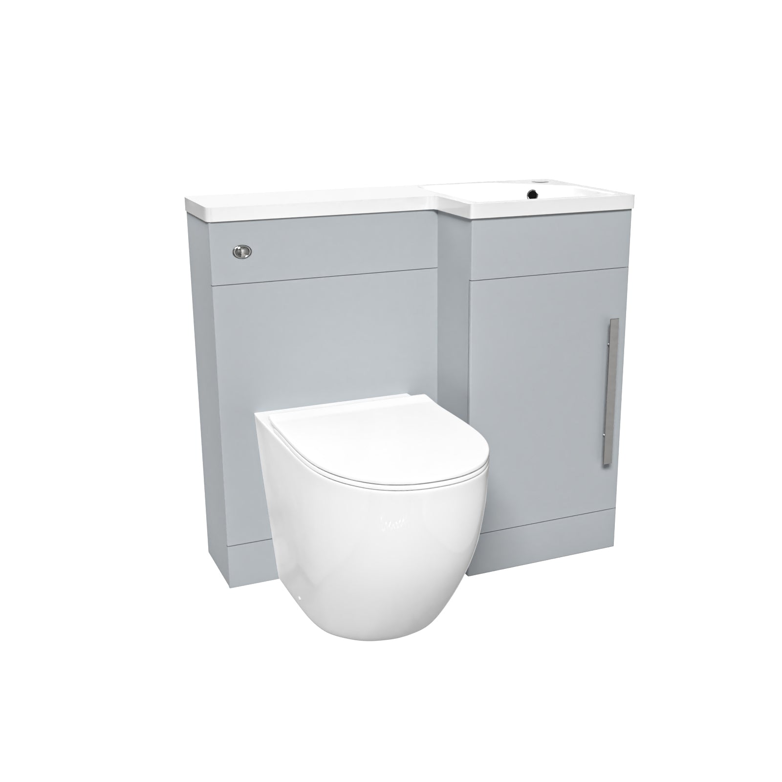 Alaska Matte Grey RH Vanity WC Unit with Resin Basin & BTW Toilet