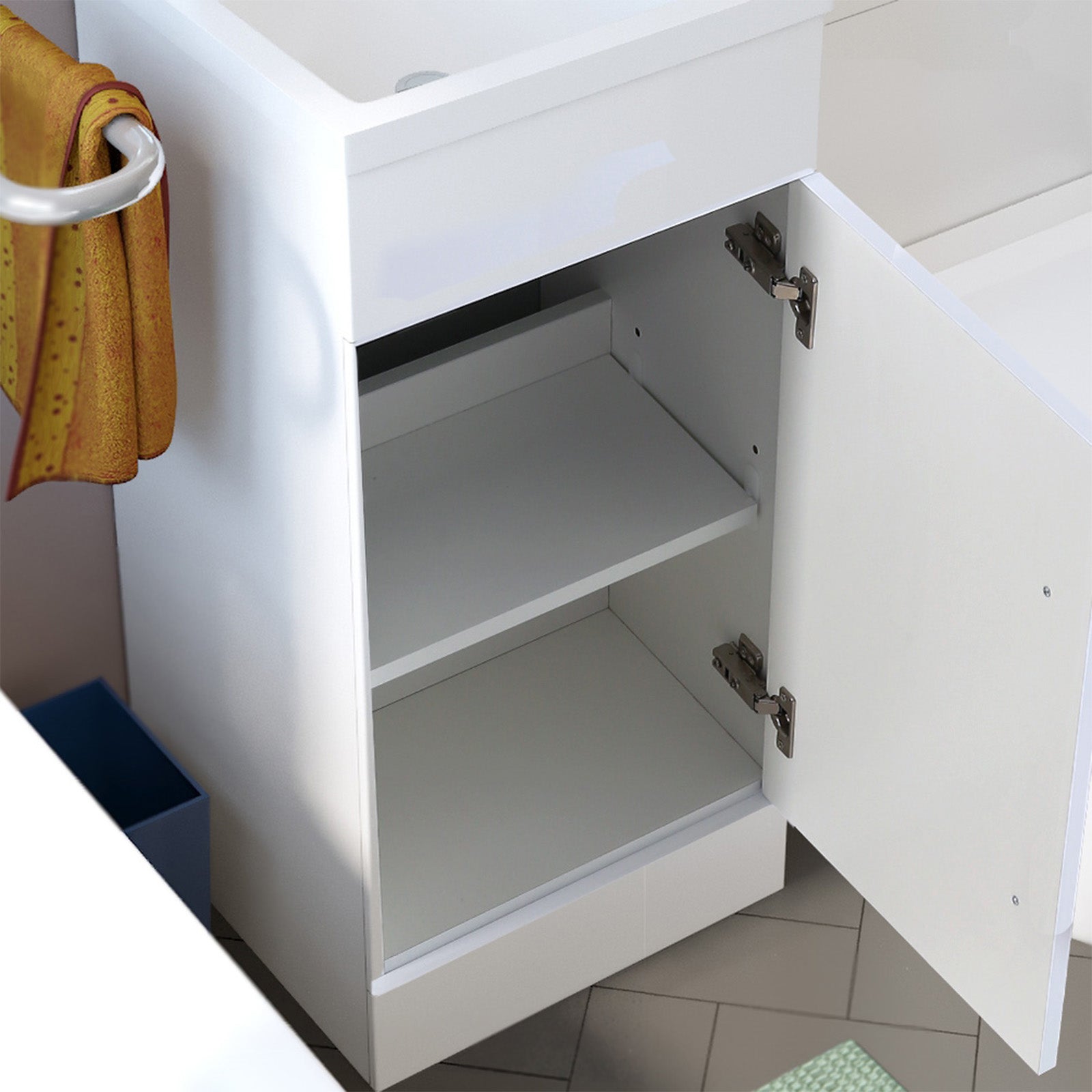 Jersey 900mm Flat Pack BTW Toilet, WC Unit & Resin Basin White