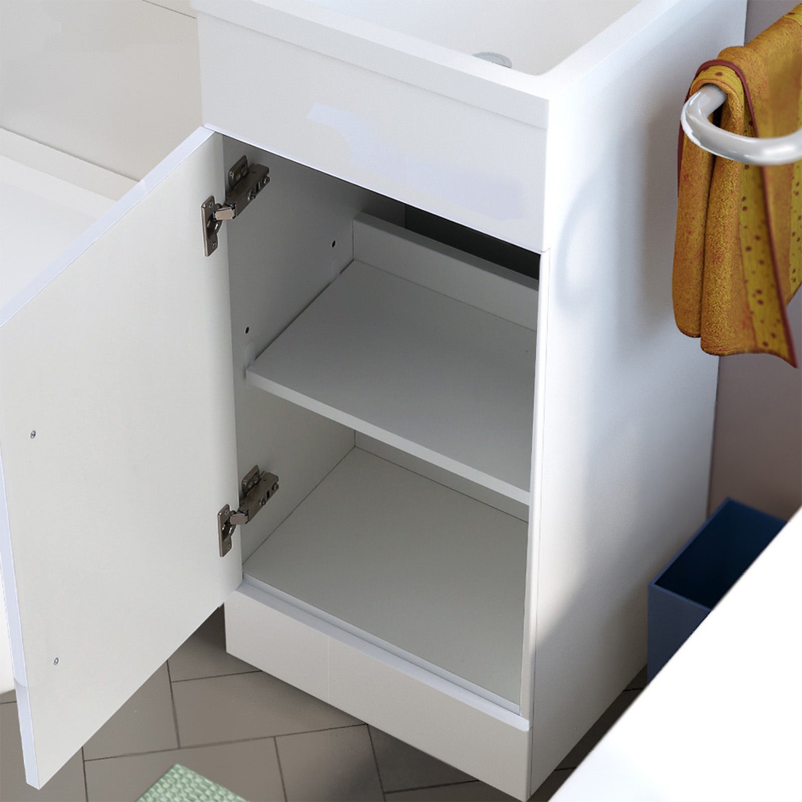 Jersey 900mm Flat Pack BTW Toilet, WC Unit & Resin Basin White