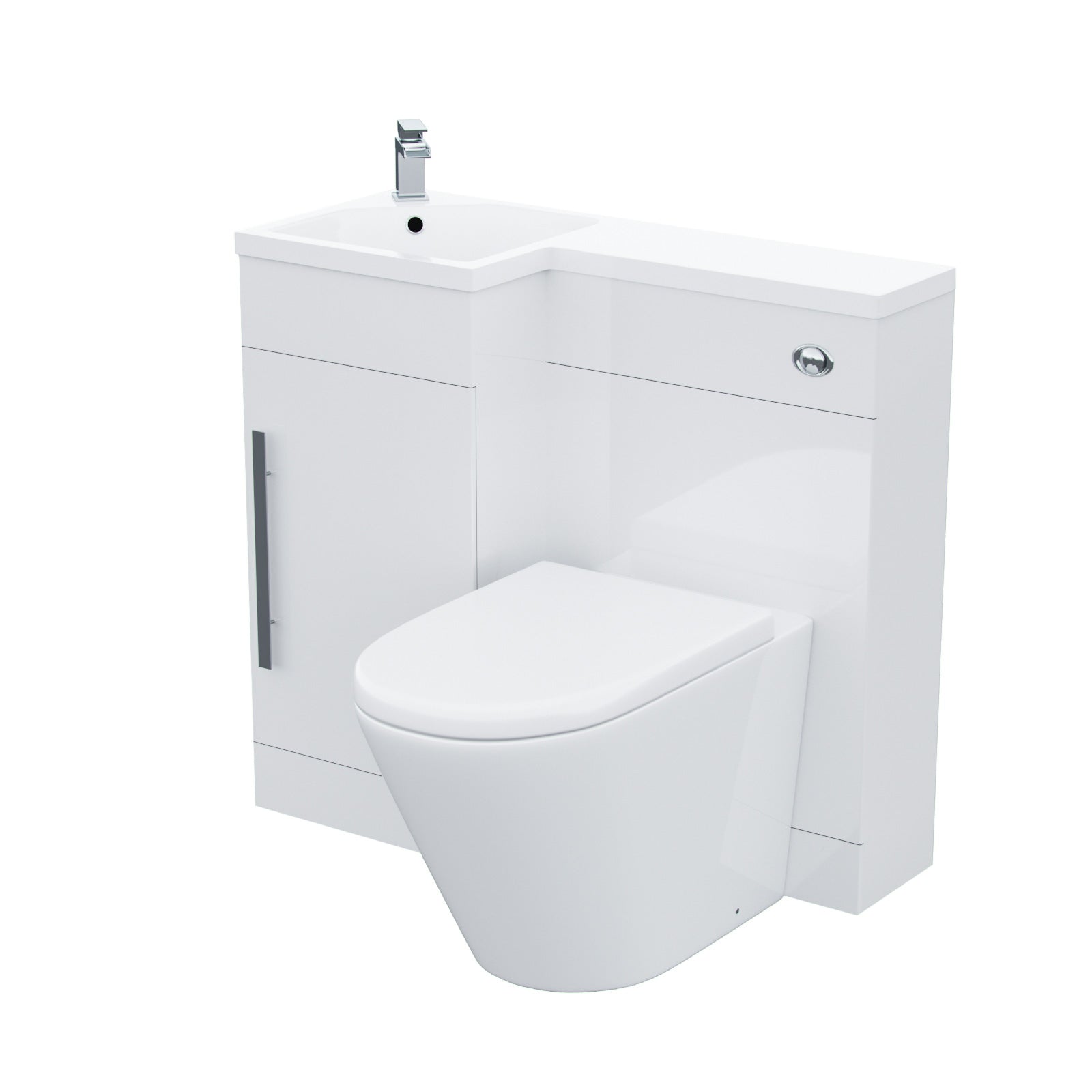 Jersey 900mm Vanity Basin Unit, WC Unit & Ellis PP Back To Wall Toilet White