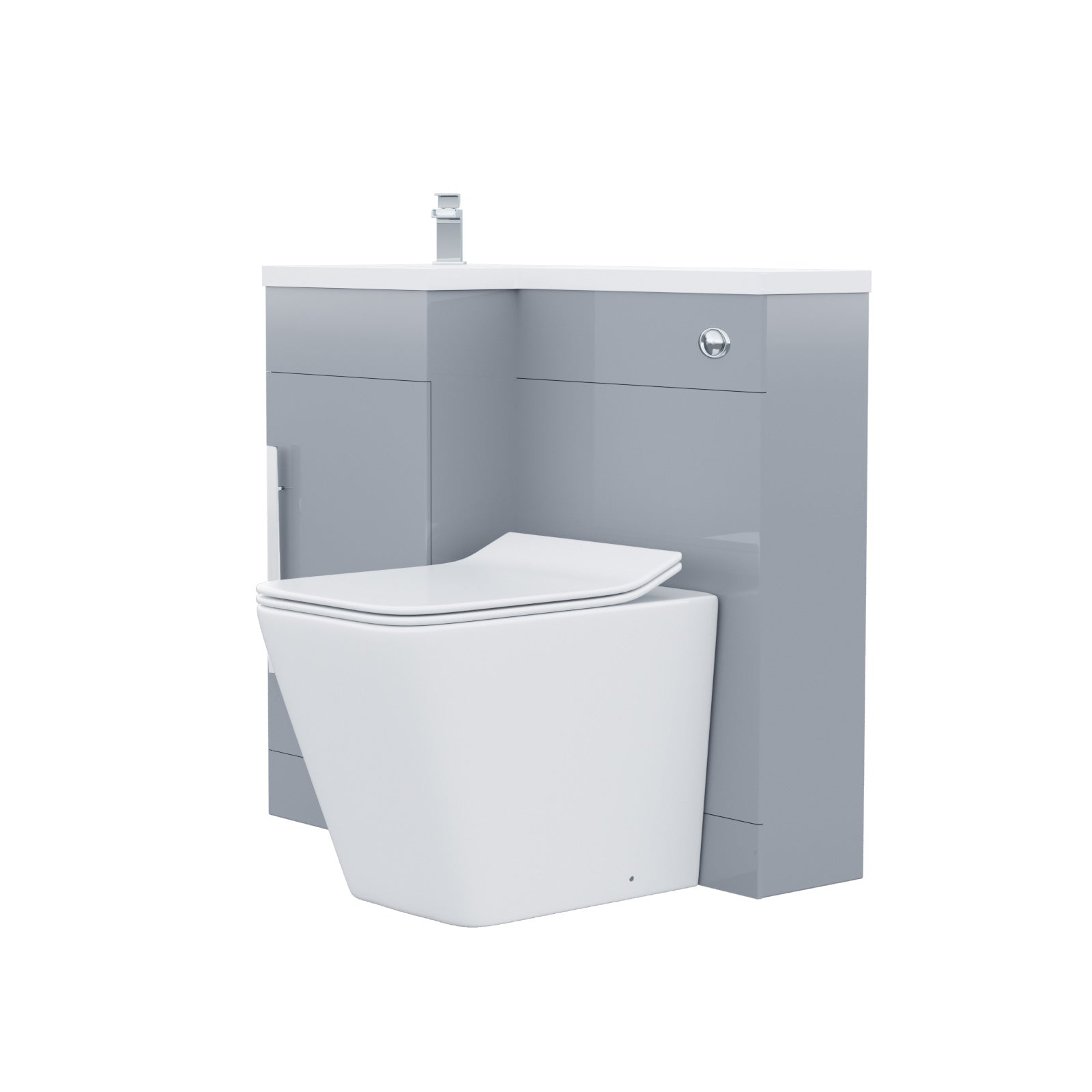 900mm Grey Vanity Unit Basin Sink with Rimless Toilet