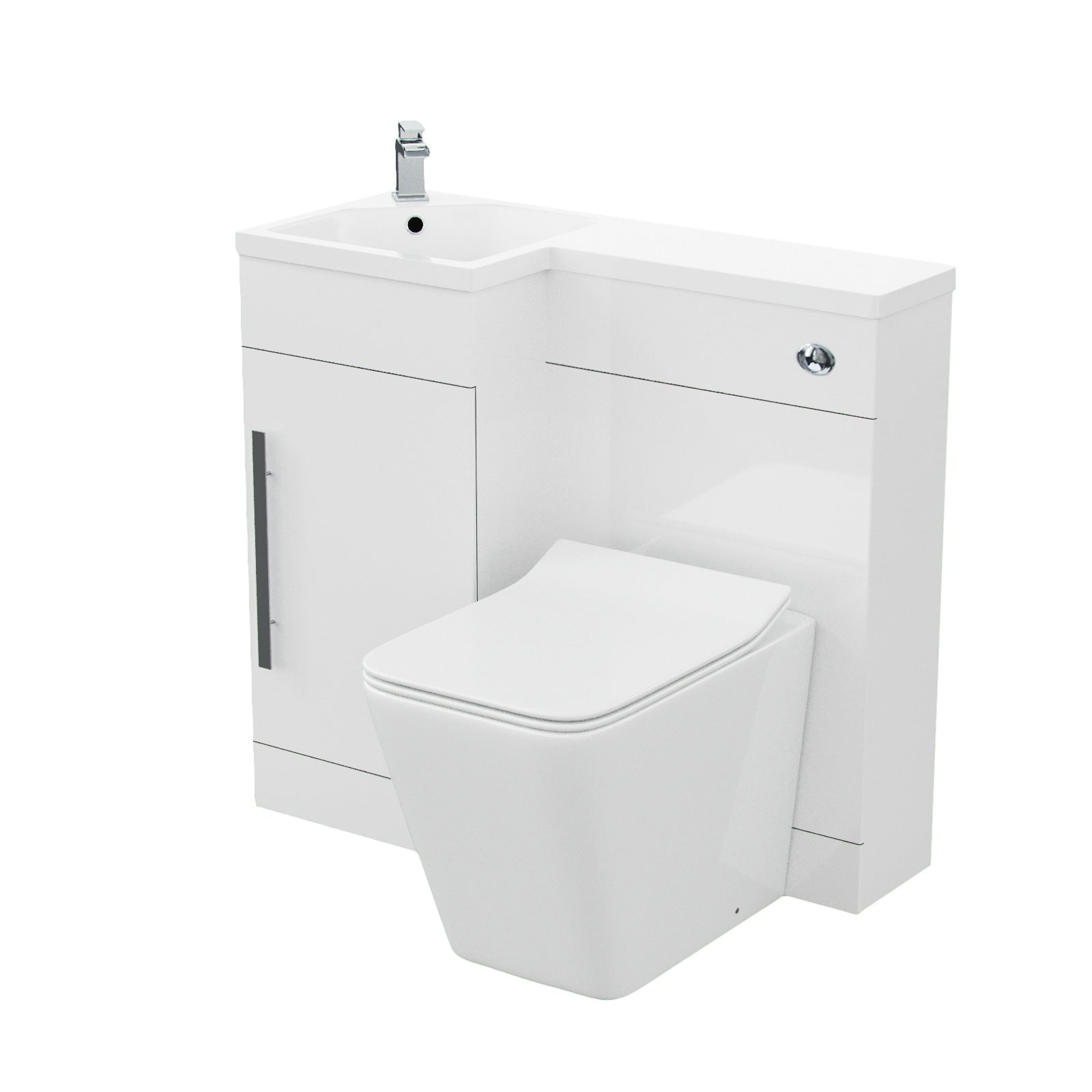 Jersey 900mm Vanity Basin Unit, WC Unit & Elora Back To Wall Toilet White