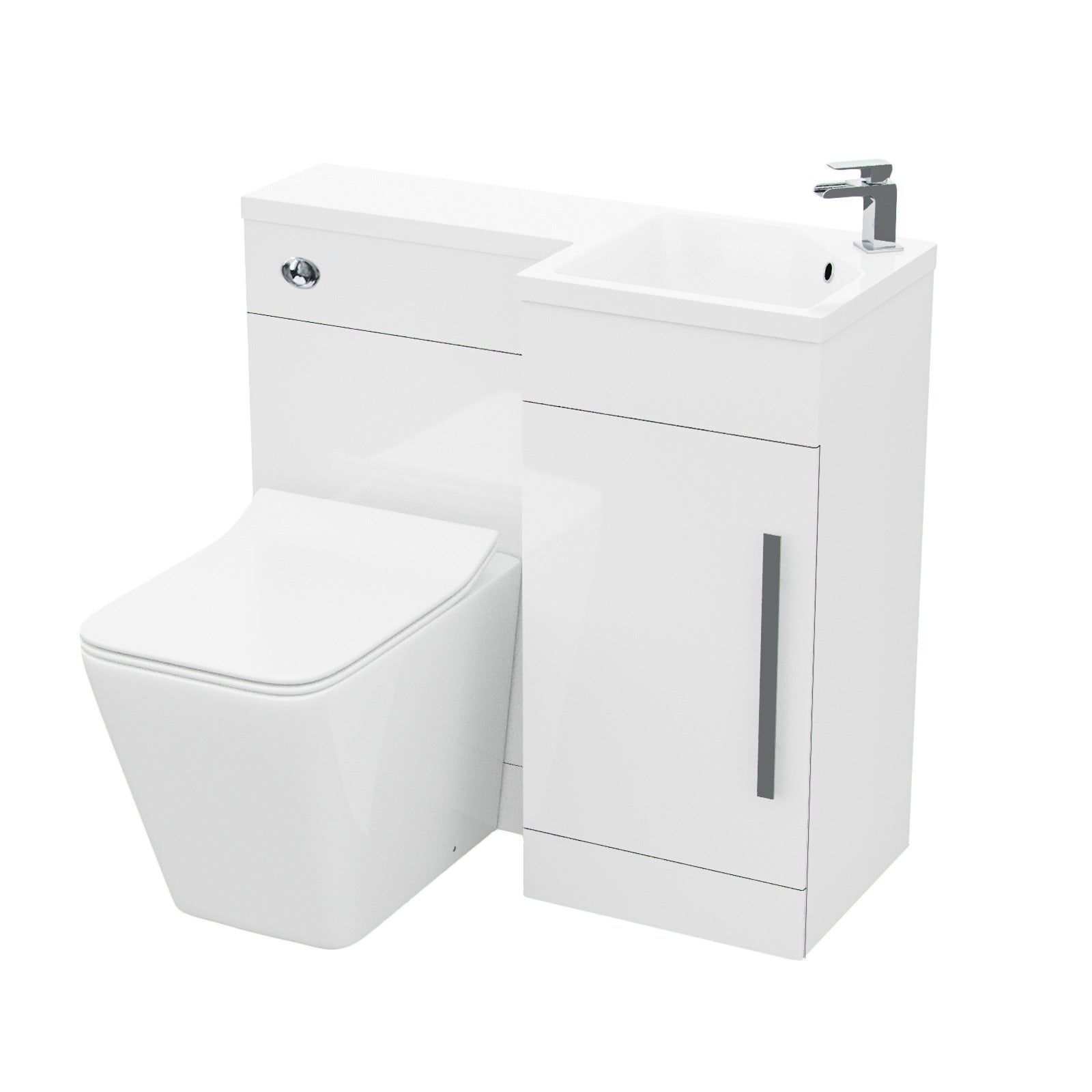 Jersey 900mm Vanity Basin Unit, WC Unit & Elora Back To Wall Toilet White