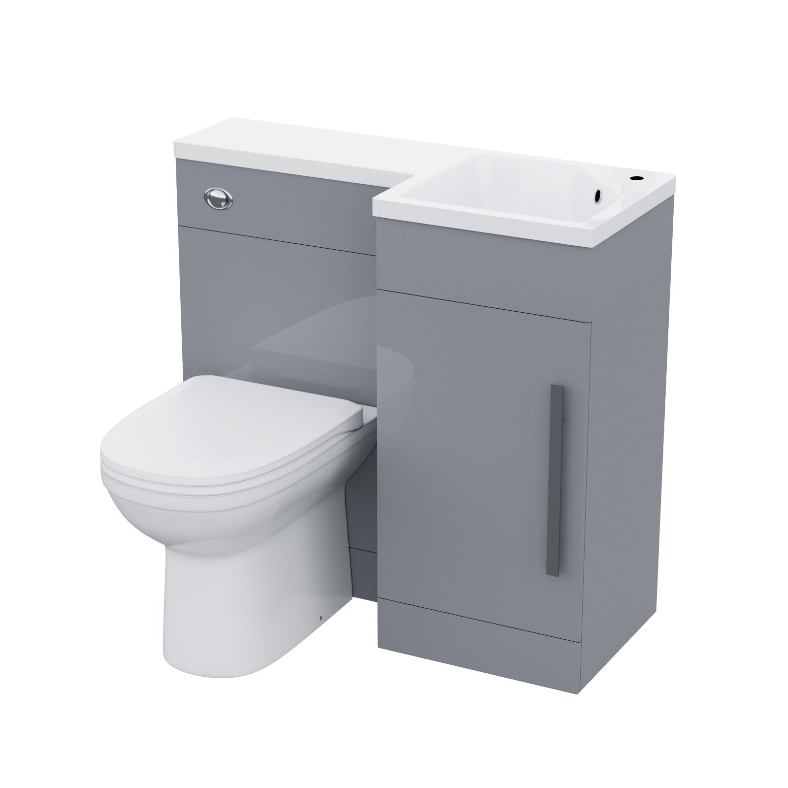 Jersey 900mm Vanity Basin Unit, WC Unit & Elso Back To Wall Toilet Grey