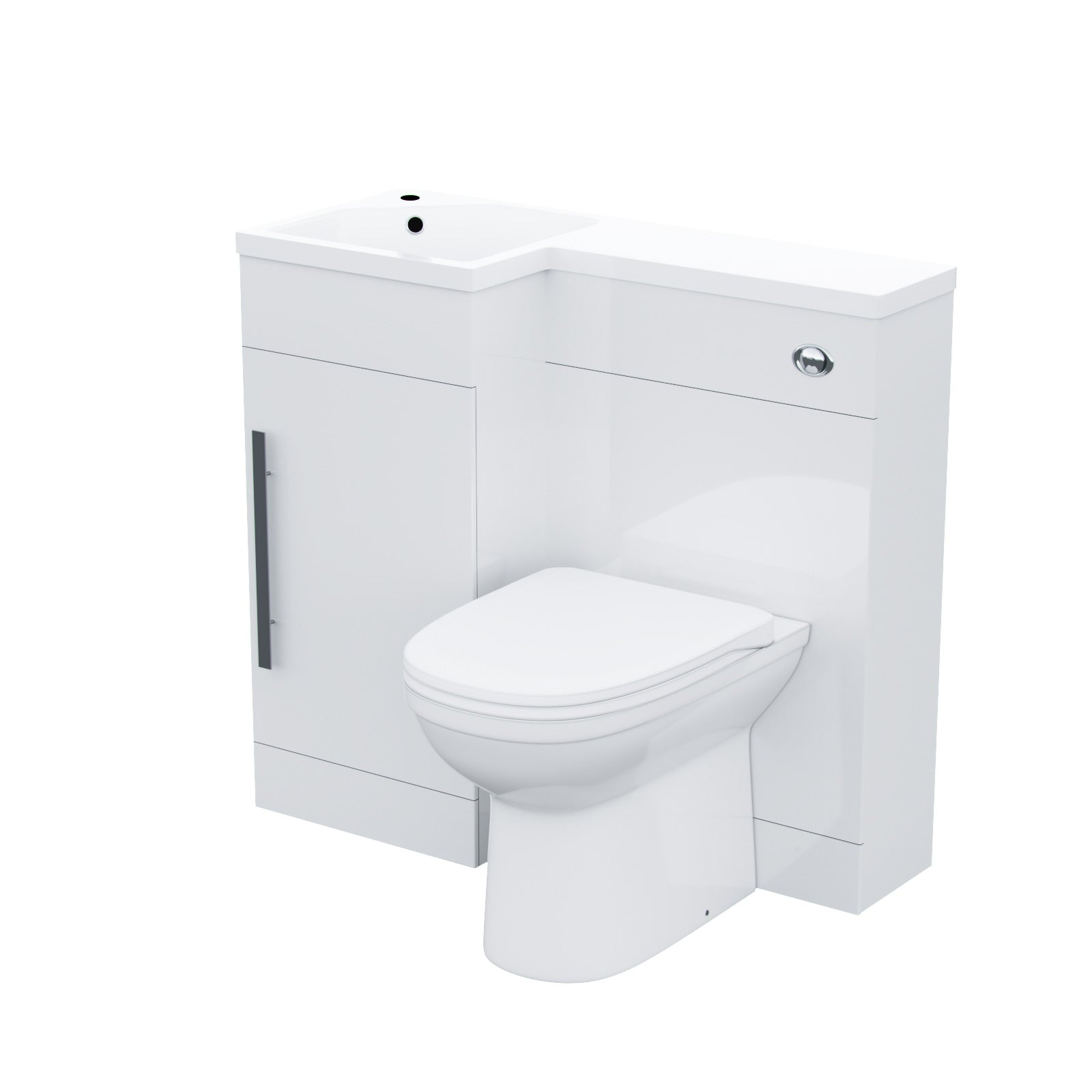 Jersey 900mm Vanity Basin Unit, WC Unit & Welbourne Back To Wall Toilet White