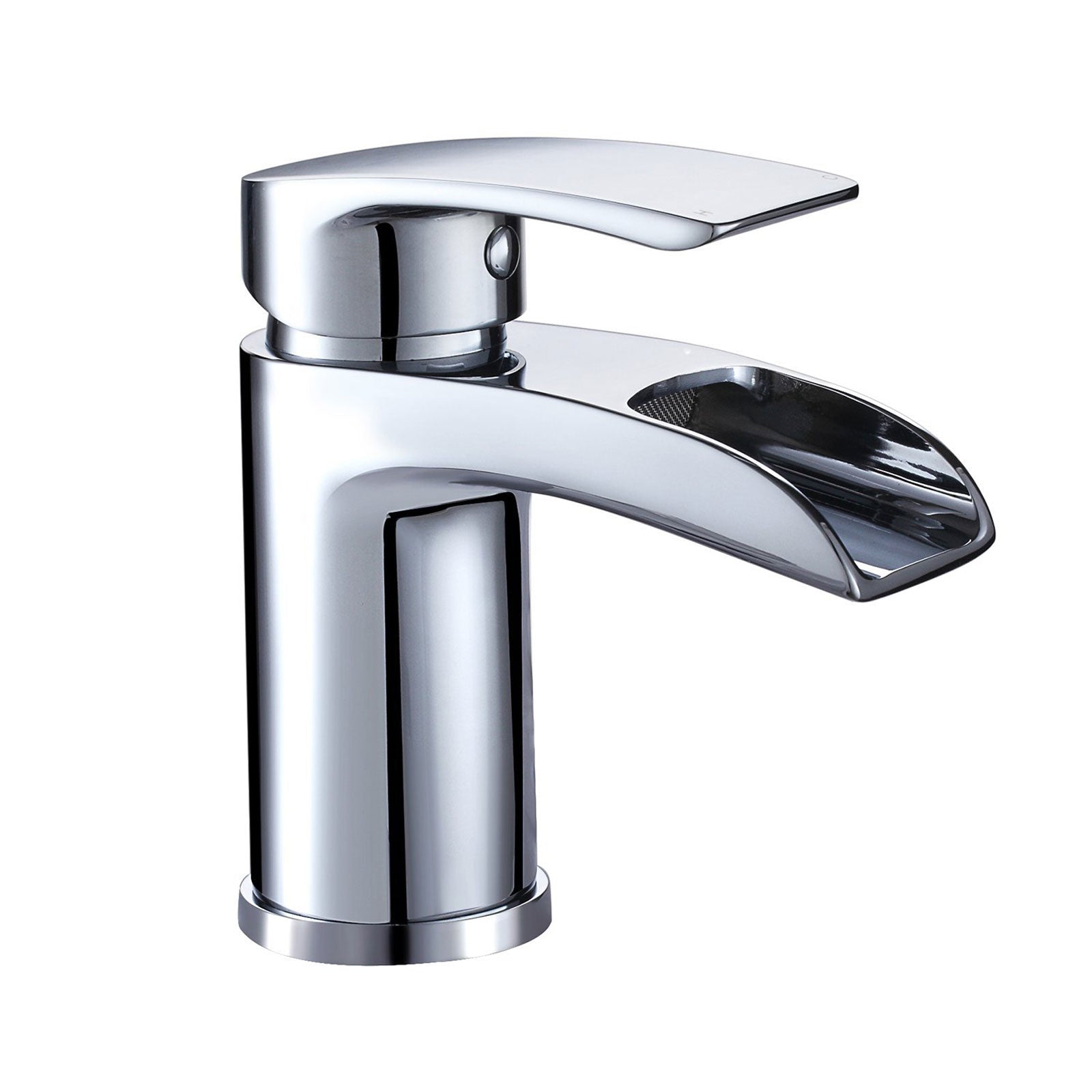 Virgo Waterfall Bathroom Tap Basin Mono Mixer Chrome Modern Design Solid Brass