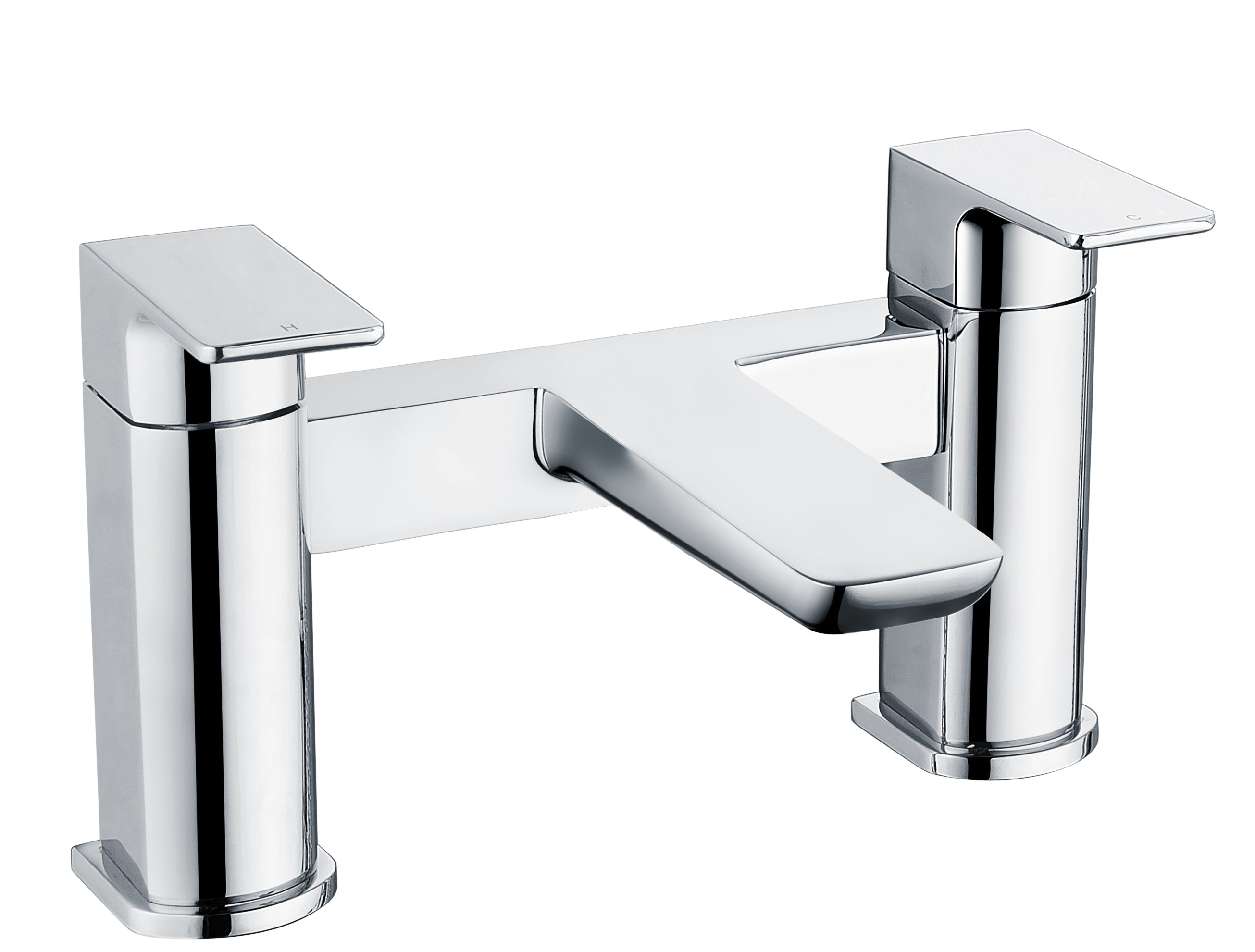 Astra Modern Round Bridge Deck Mounted Bath Filler Tap Chrome