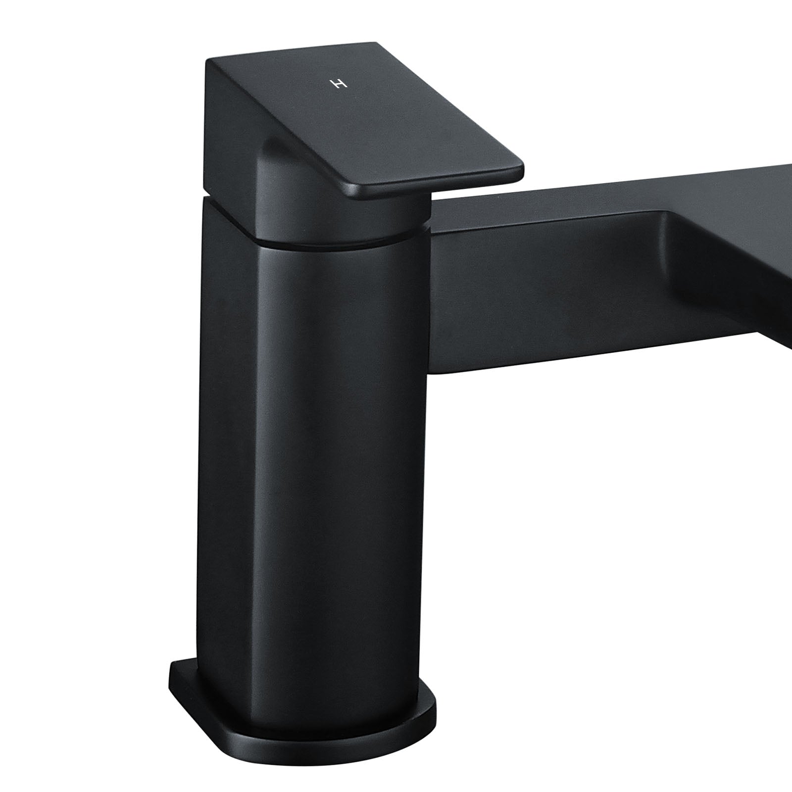 Astra Contemporary Bridge Deck Mounted Bath Filler Tap Matte Black