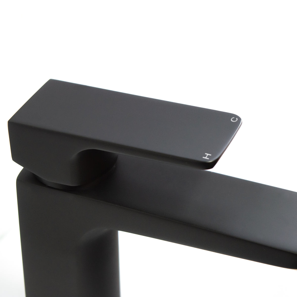 Astra Modern Matte Black Cloakroom Basin Single Lever Tap + Waste