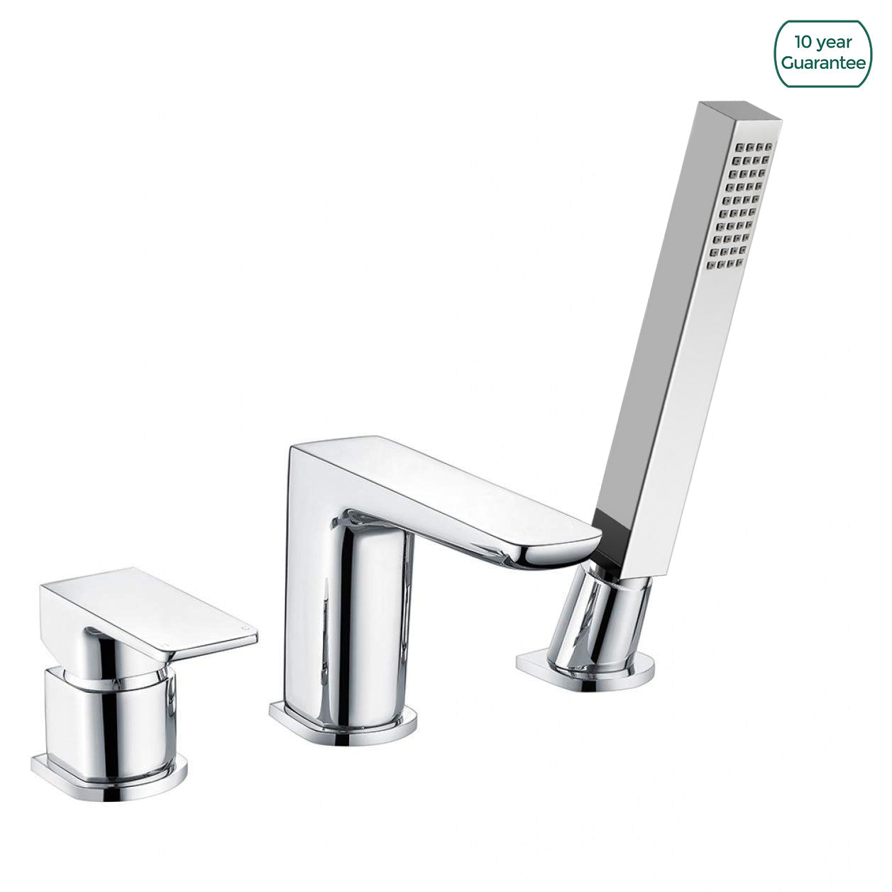 Astra Contemporary Chrome Deck Mounted Bath Filler Tap With Shower Handset