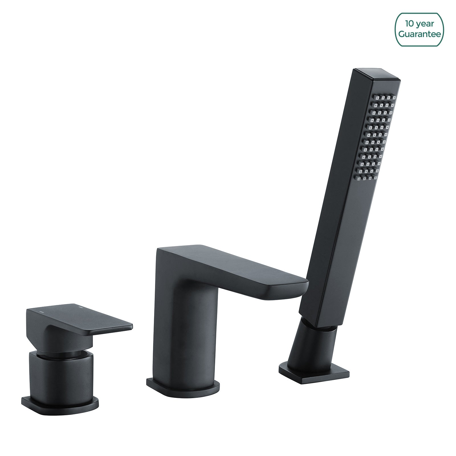 Astra Matte Black Bath Filler Taps With Shower Handset Mixer 3 Tap Hole