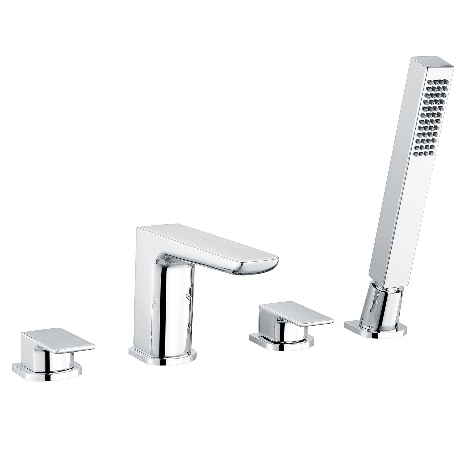 Astra Chrome Bath Filler Hot/Cold Taps With Shower Handset 4 Tap Hole Mixer