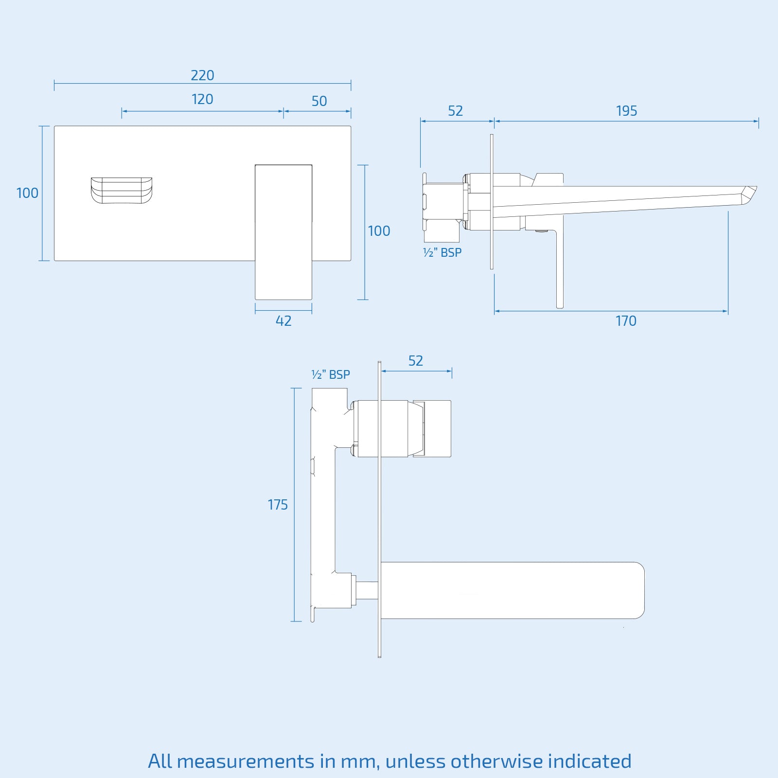 Astra Designer Matte Black Wall Mounted Concealed Basin Mixer Tap