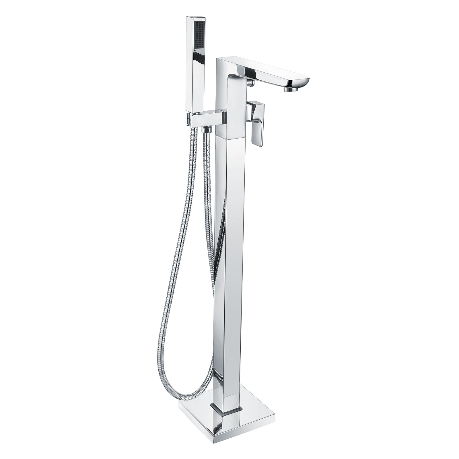 Brayton Square Floorstanding Bath Shower Mixer Tap With Handset Chrome