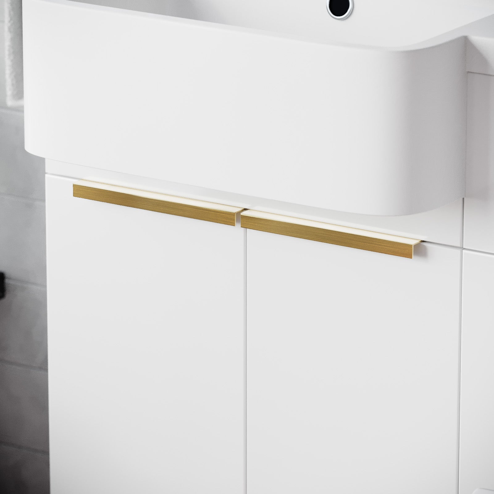 Bretford Brushed Brass Handles for Vanity With Fixing (Pair)
