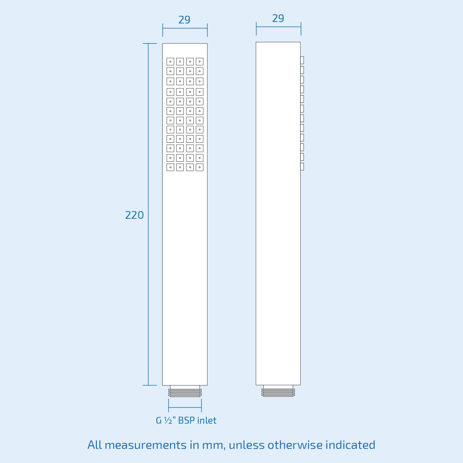 Square Single Mode ABS Handset Chrome