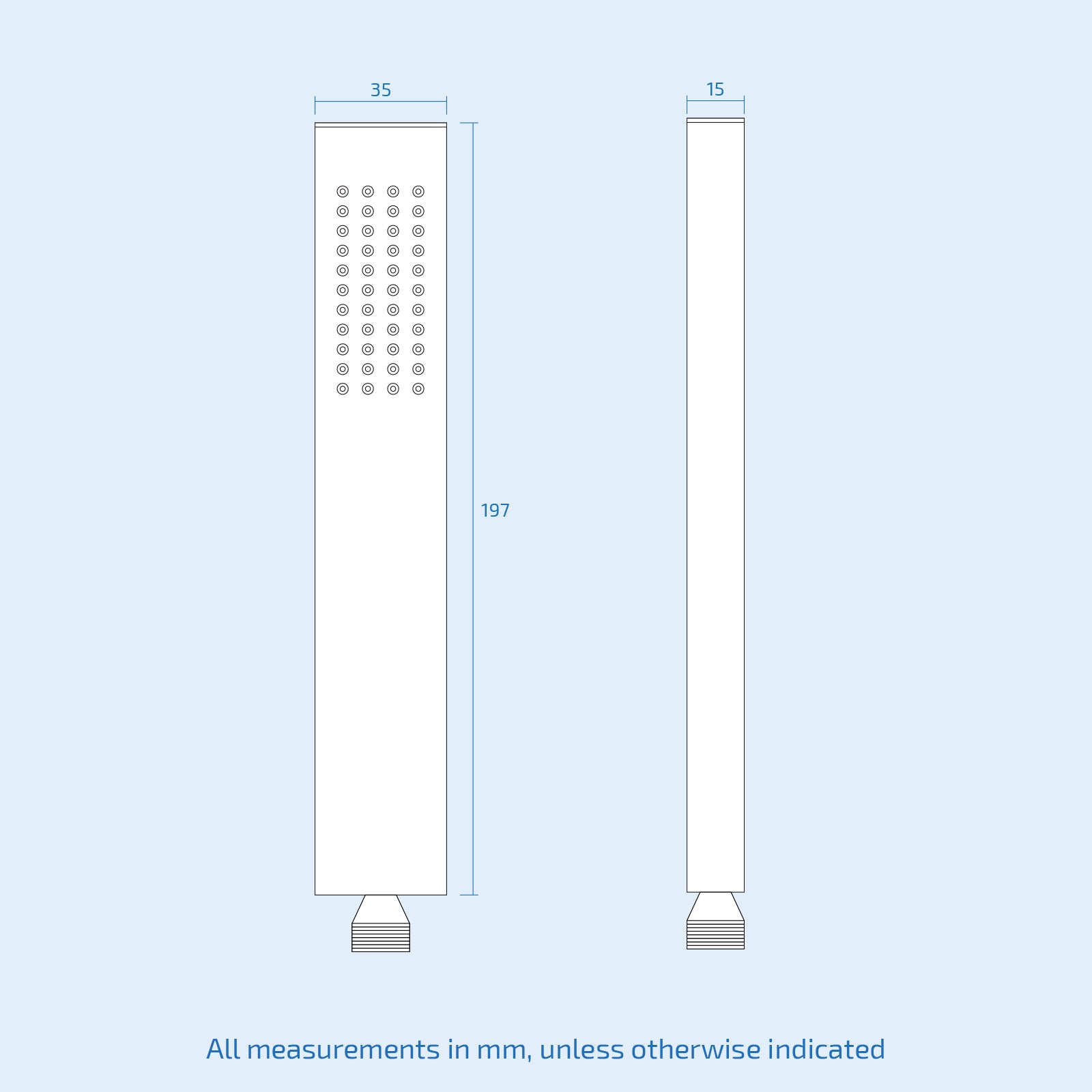 Lilly 3 Dial 2 Way Square Concealed Thermostatic Mixer Valve, Handset & Square Shower Head Chrome