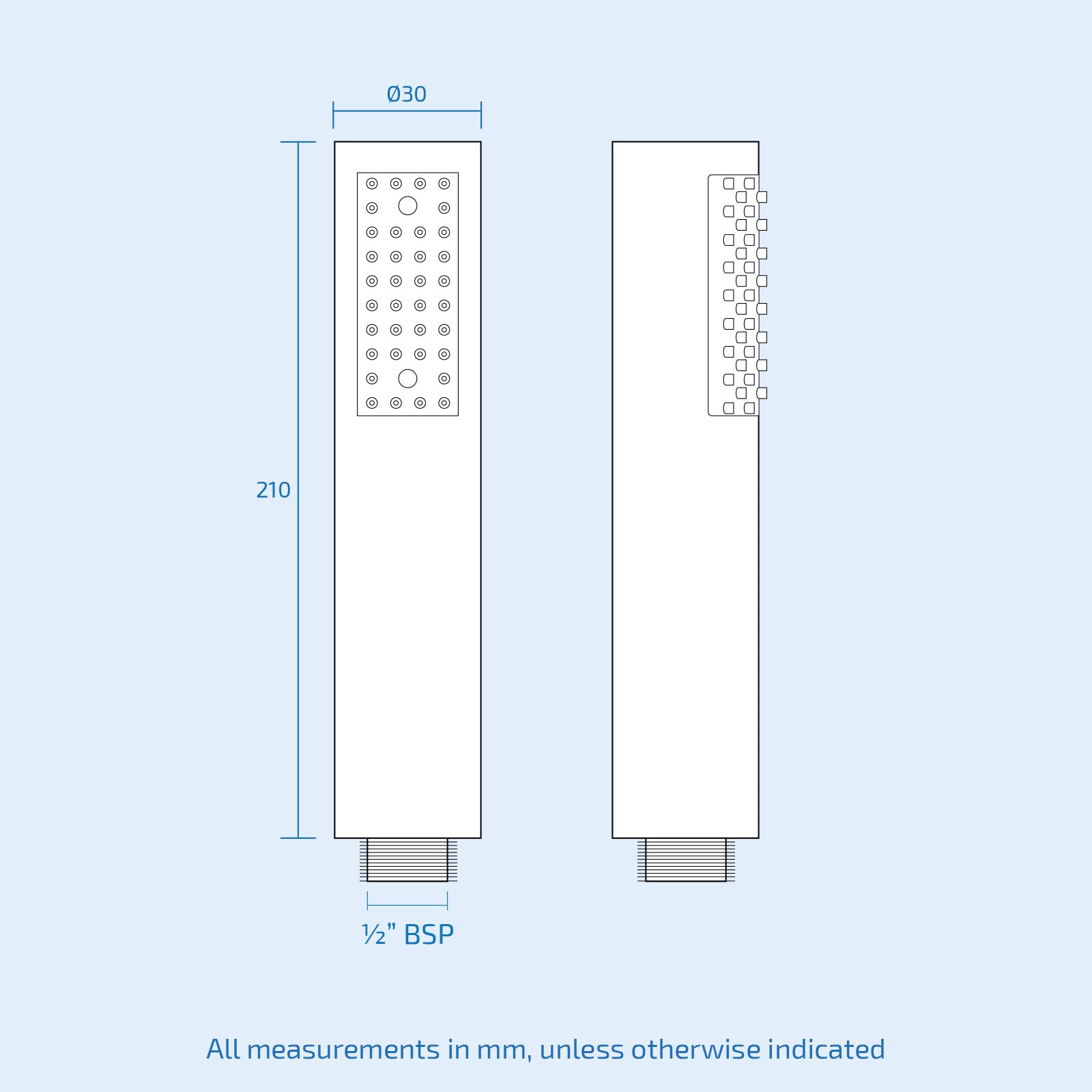 Lilly 2 Way Round Concealed Thermostatic Shower Mixer, Slim Shower Head & Handset